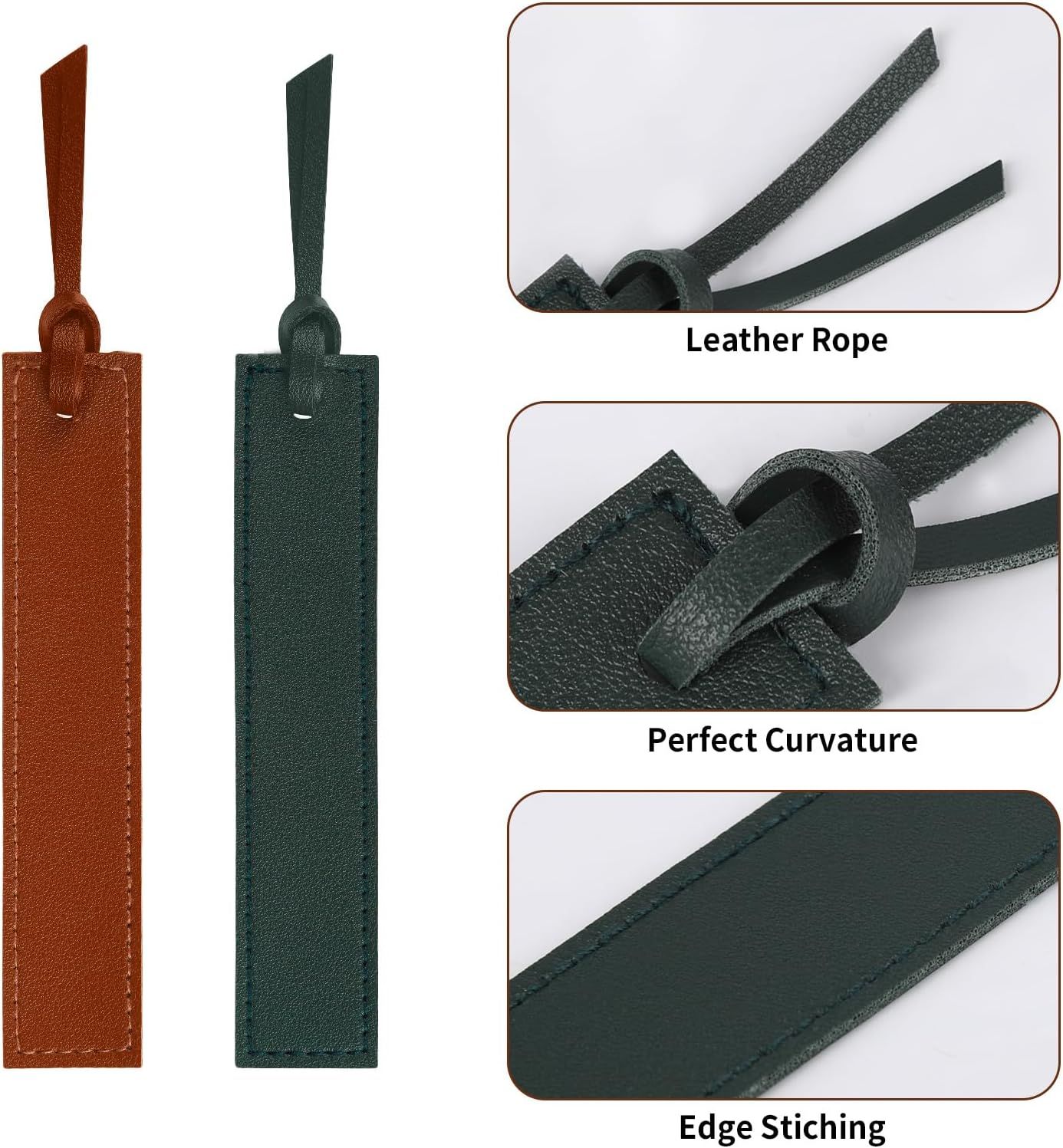 10Pcs Leather Bookmarks,Page Markers Handmade Stitched Bookmarks for Book Reader Office School Students Teachers - Image 4