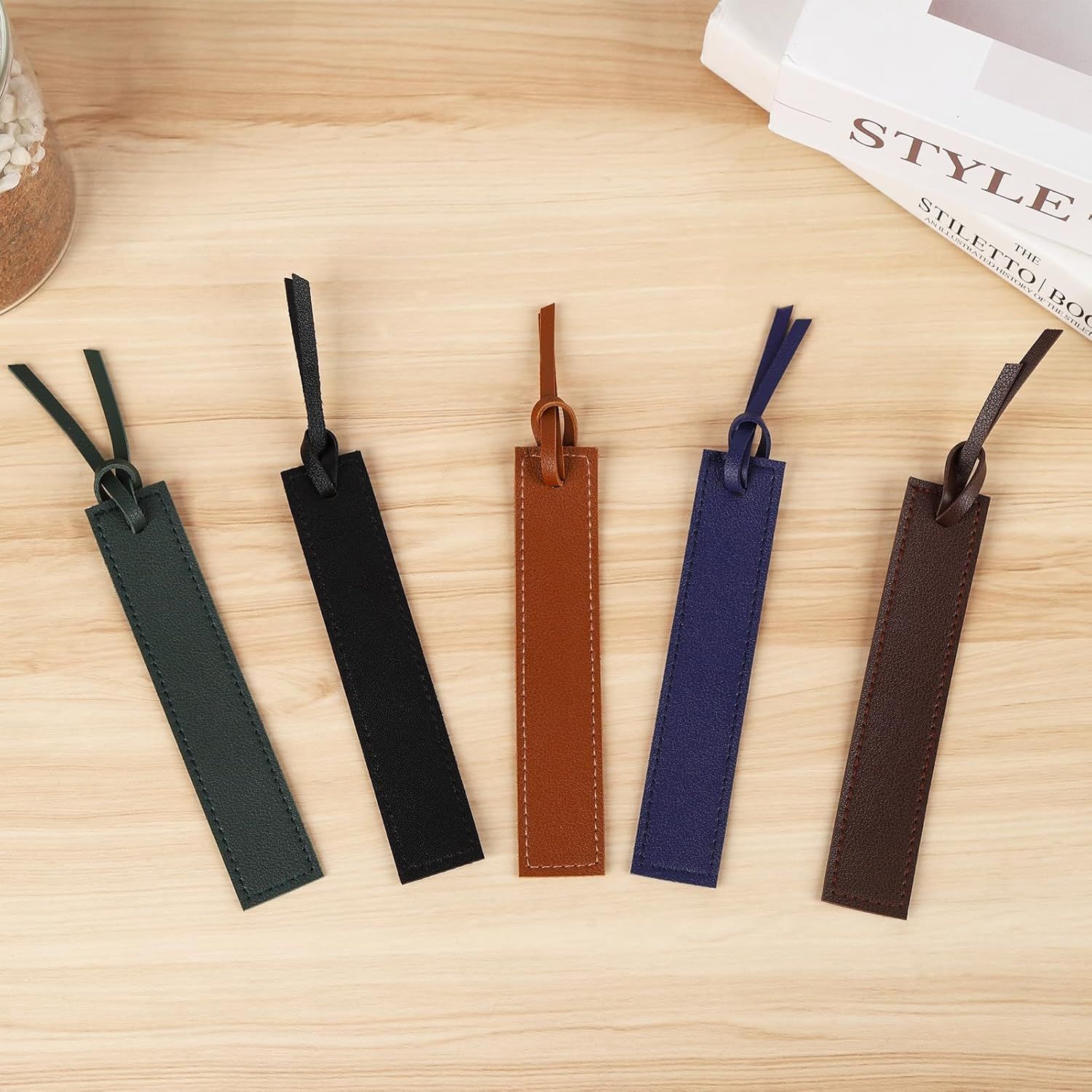 10Pcs Leather Bookmarks,Page Markers Handmade Stitched Bookmarks for Book Reader Office School Students Teachers - Image 5