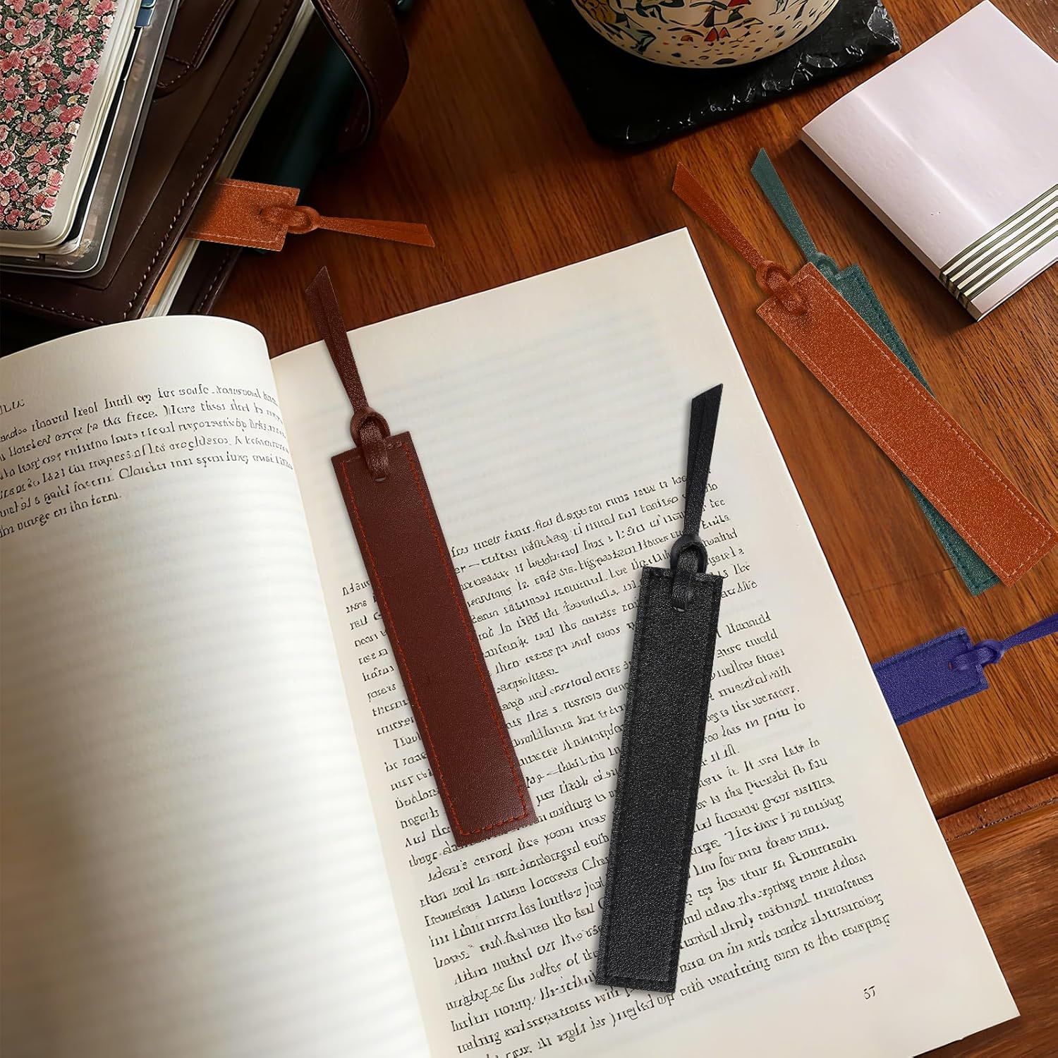 10Pcs Leather Bookmarks,Page Markers Handmade Stitched Bookmarks for Book Reader Office School Students Teachers - Image 6