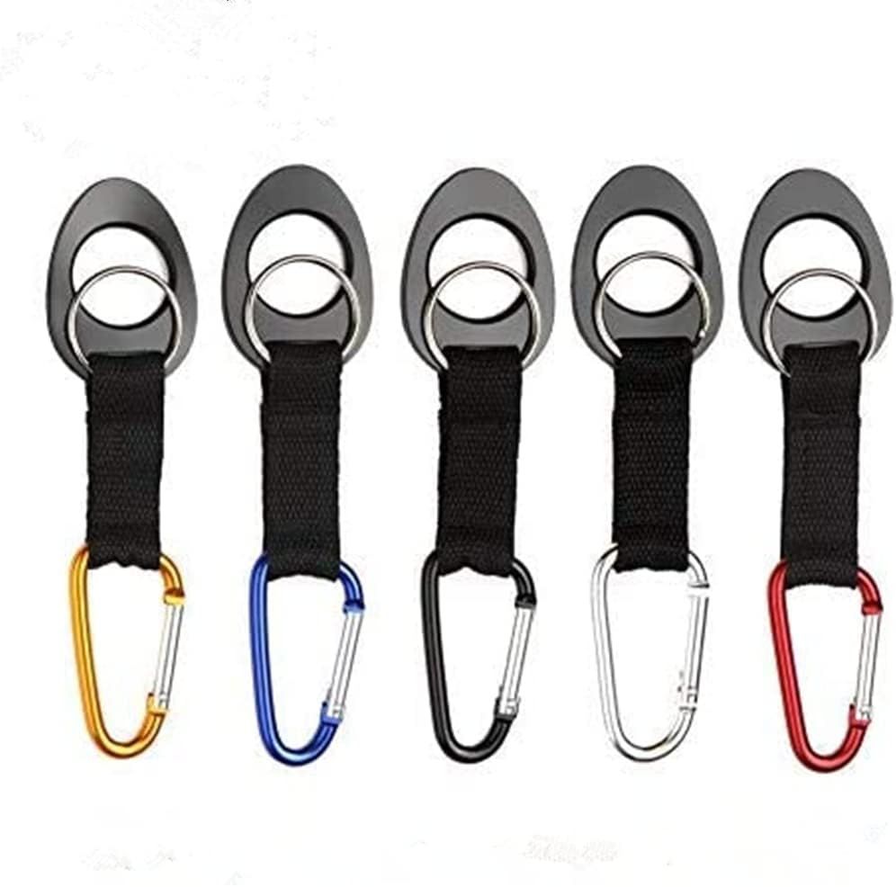 Durable Silicone Water Bottle Holder Hook Carrier with Carabiner Clip & Key Ring, Fits Any 12oz, 17oz and 25oz Water Bottles for Outdoor Activities Camping Hiking Traveling or Daily Use - Image 1