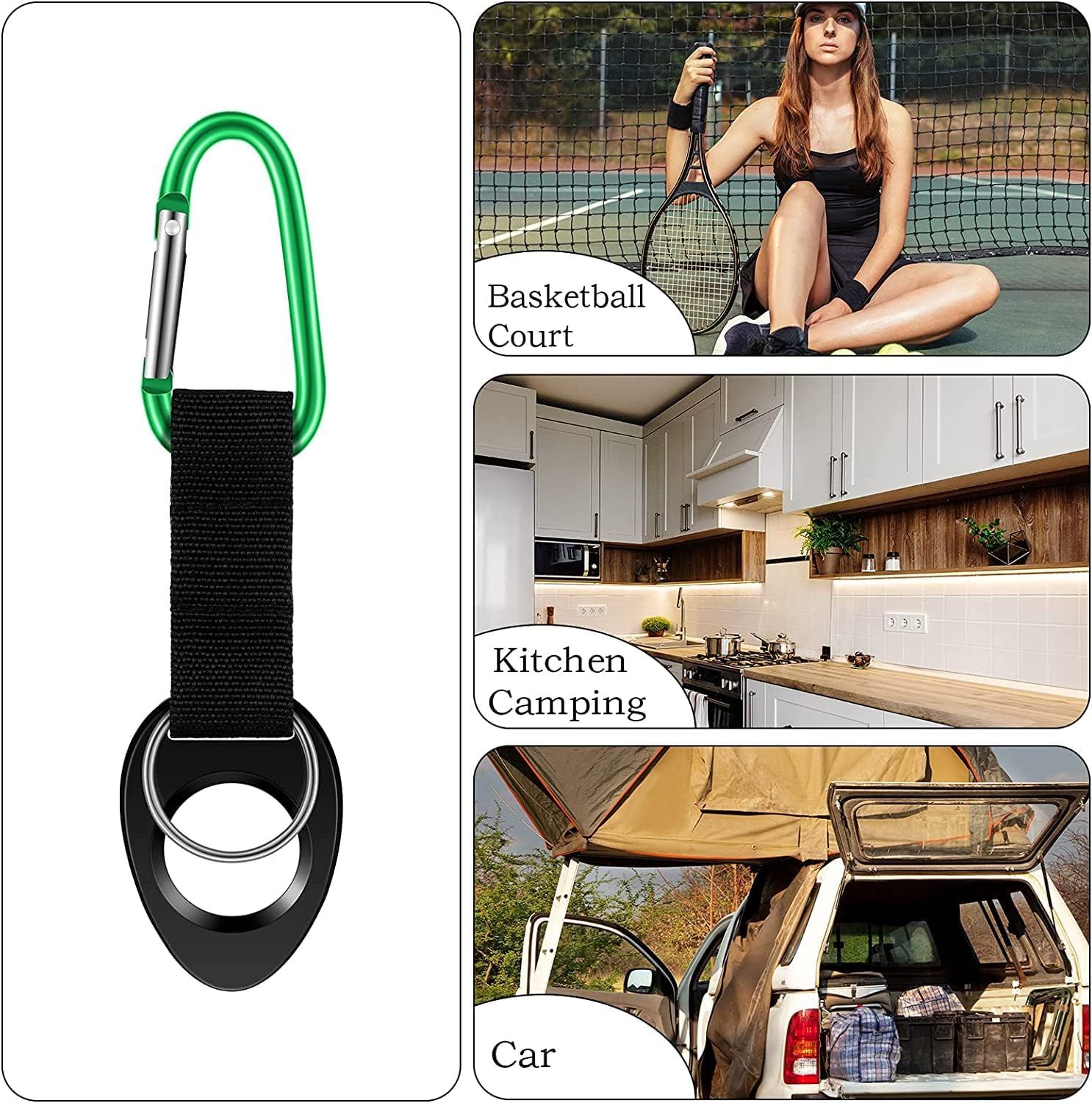 Durable Silicone Water Bottle Holder Hook Carrier with Carabiner Clip & Key Ring, Fits Any 12oz, 17oz and 25oz Water Bottles for Outdoor Activities Camping Hiking Traveling or Daily Use - Image 5