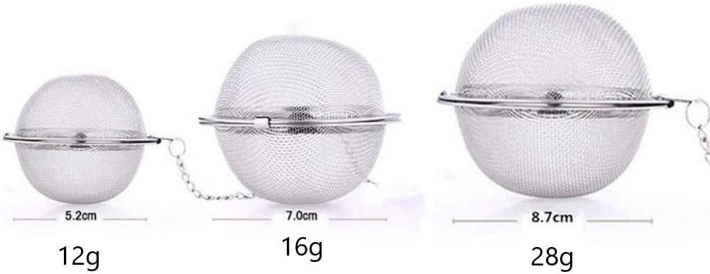 3pcs Stainless steel fine mesh seasoning ball kitchen soup spice stew filter kitchen tool metal tea bag tea ball (3pcs Round Shape),Silver,5cm/6cm/7cm - Image 3