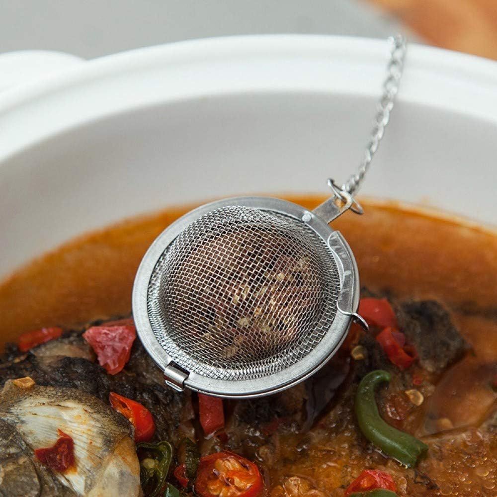 3pcs Stainless steel fine mesh seasoning ball kitchen soup spice stew filter kitchen tool metal tea bag tea ball (3pcs Round Shape),Silver,5cm/6cm/7cm - Image 5