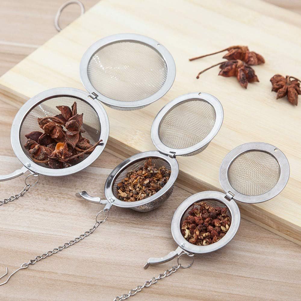3pcs Stainless steel fine mesh seasoning ball kitchen soup spice stew filter kitchen tool metal tea bag tea ball (3pcs Round Shape),Silver,5cm/6cm/7cm - Image 6