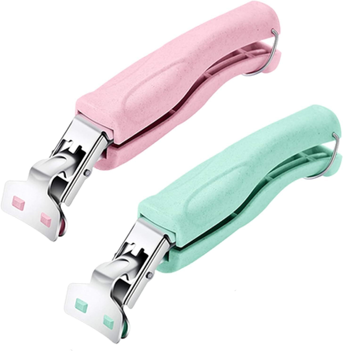 Stainless Steel Anti-Scalding Hot Bowl Dish Plate Gripper Clips Tongs Clamp Holder for Moving Hot Plate or Bowls with Food Out from Instant Pot Microwave Oven (2, Green,Pink) - Image 1