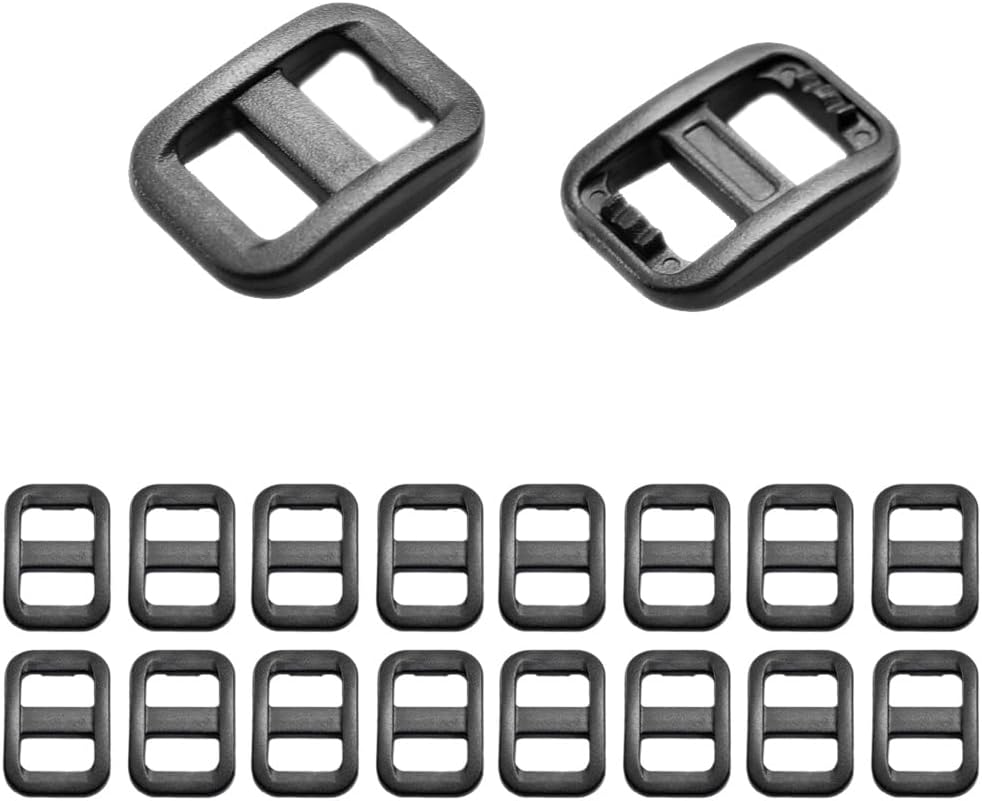 CooBigo Webbing Plastic Slider Tri-Glide Adjust Buckles for Cat Dog Collar Backpack Straps - Image 1