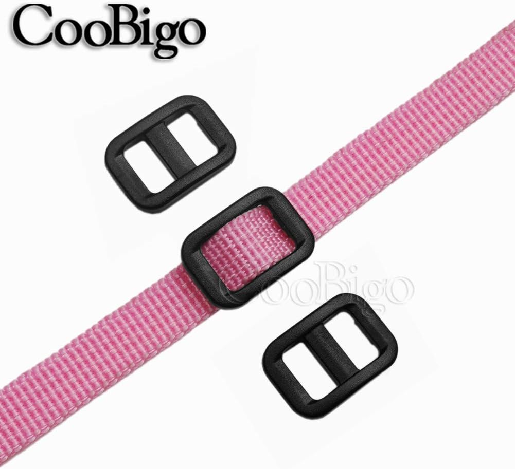 CooBigo Webbing Plastic Slider Tri-Glide Adjust Buckles for Cat Dog Collar Backpack Straps - Image 6