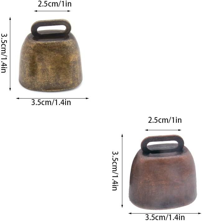 5 Pack Grazing Copper Bells, Metal Cow Bells for Dogs, Animal Copper Loud Bronze Bell, Small Brass Bell, for Cow Horse Sheep Cats Small Pets Anti-Theft Accessories (Red Bronze) - Image 3