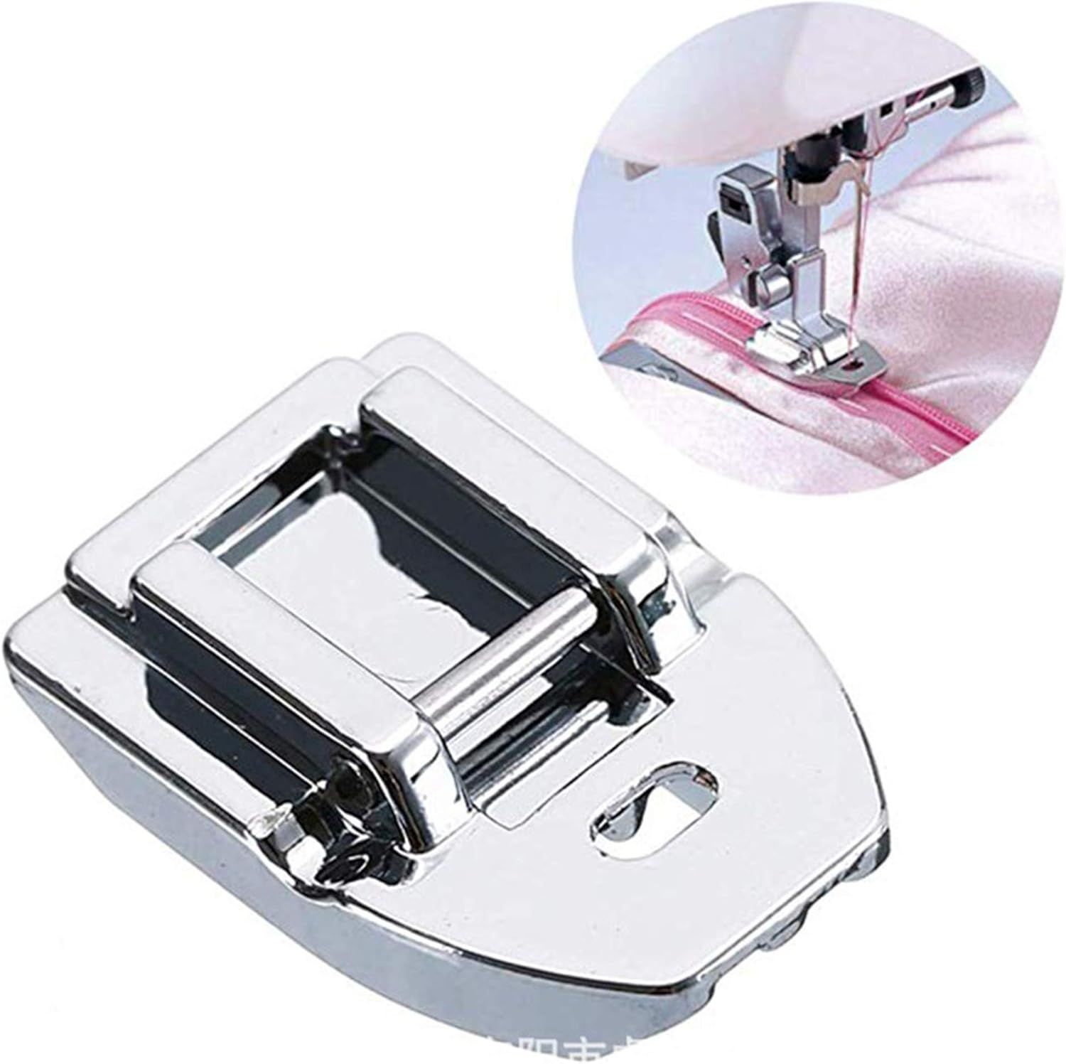 Concealed Invisible Zipper Foot Fits All Low Shank Snap-On Singer Brother Babylock Euro-Pro Janome Kenmore White Juki New Home Simplicity Elna Etc Domestic Sewing Machines - Image 1