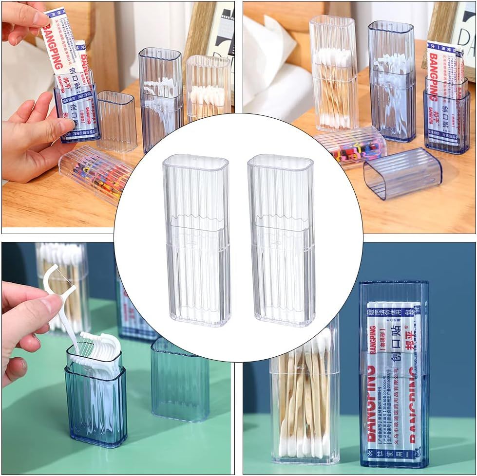 4 Pcs Cotton Swab Holder for Travel Mini Travel Swab Case Box for Makeup Sponge Cotton Swabs Hair Ties Floss Cosmetics Makeup Bedroom Travel - Image 6