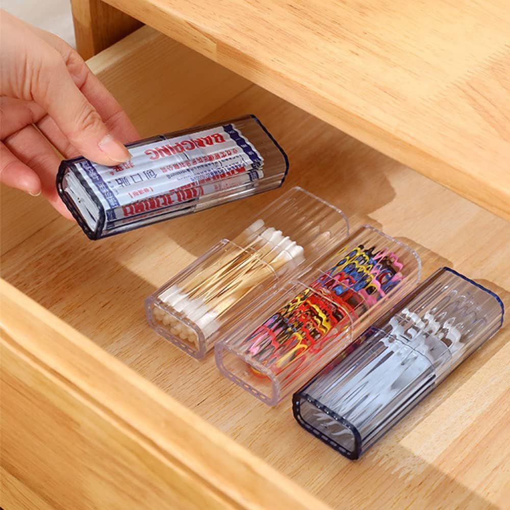 4 Pcs Cotton Swab Holder for Travel Mini Travel Swab Case Box for Makeup Sponge Cotton Swabs Hair Ties Floss Cosmetics Makeup Bedroom Travel - Image 7
