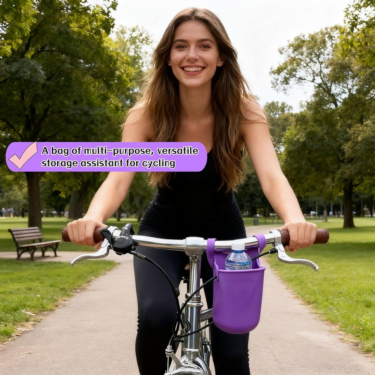 Universal Foldable Silicone Cup Holder Dual-Open Design fits Most Bottles&Cups.Leak-Proof, Food-Grade Silicone,Easy to Clean.for Adults&on Bikes,Walks,Outdoors.Secure,Foldable,Hands-Free Convenience - Image 2