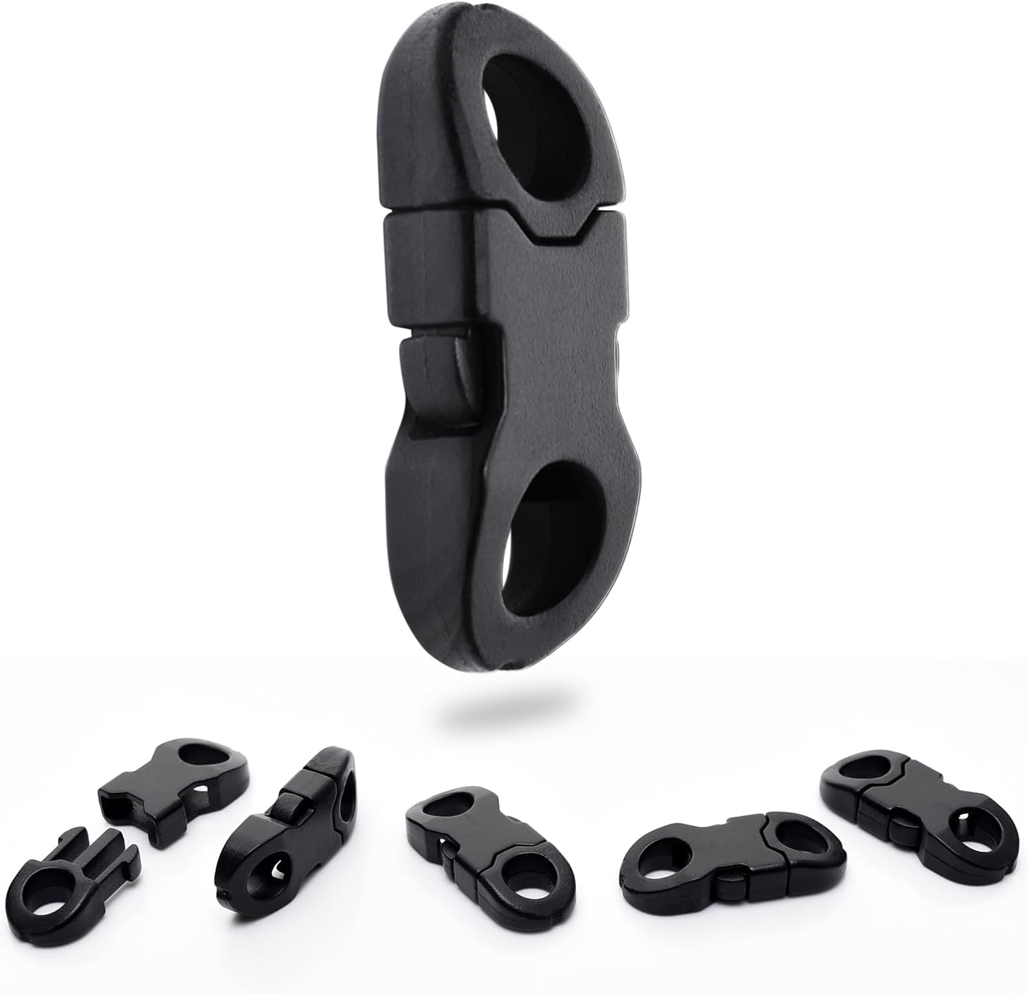 CooBigo 25 Pack Mini Breakaway Buckles, 6mm Side Release Plastic Buckle for Paracord Bracelet Clasp, Paracord Anklet, Braided Necklace, Cameras Strap Rings Accessories - Image 1