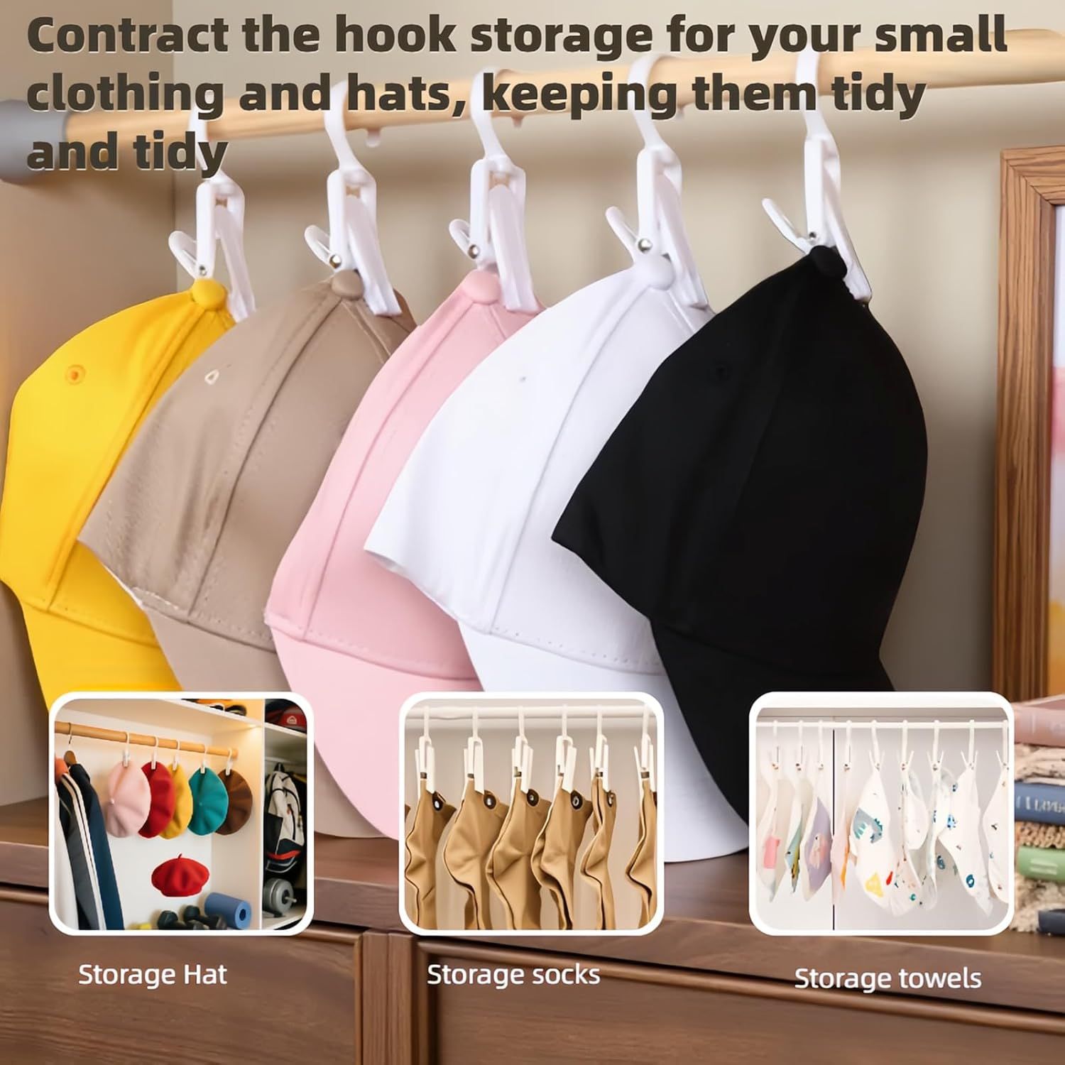 10-Pack Heavy Duty Swivel Clothes Pins - 360° Rotating Hooks for Laundry, Beach Towels, Curtains, Rustproof Stainless Steel Spring, Non-Slip Grip (4.3