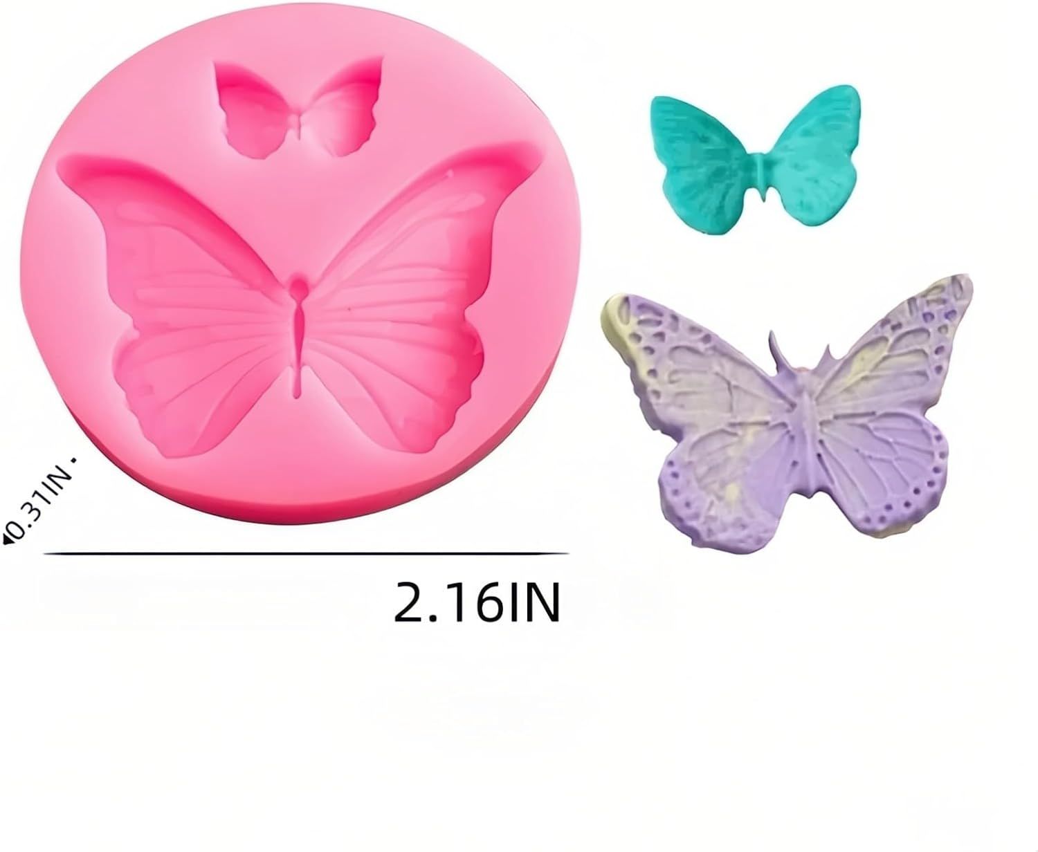 Reusable Butterfly Silicone Mold 5 Sizes - Baking Mold for Chocolate, Fondant, Resin Jewelry | Oven/Freezer Safe, Non-Stick Cake Decorations for Weddings, Gender Reveal & Keto Desserts - Image 3