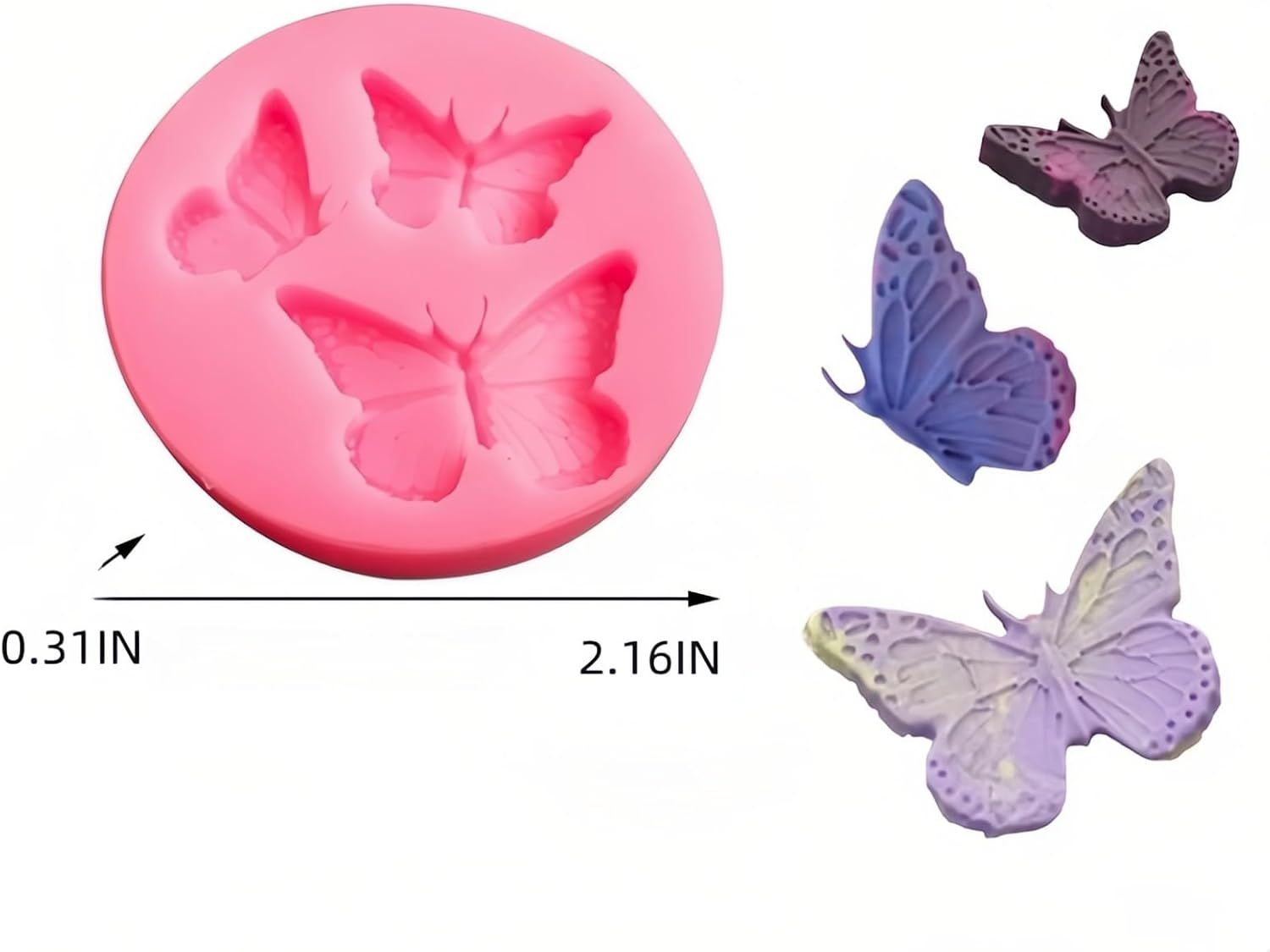 Reusable Butterfly Silicone Mold 5 Sizes - Baking Mold for Chocolate, Fondant, Resin Jewelry | Oven/Freezer Safe, Non-Stick Cake Decorations for Weddings, Gender Reveal & Keto Desserts - Image 4