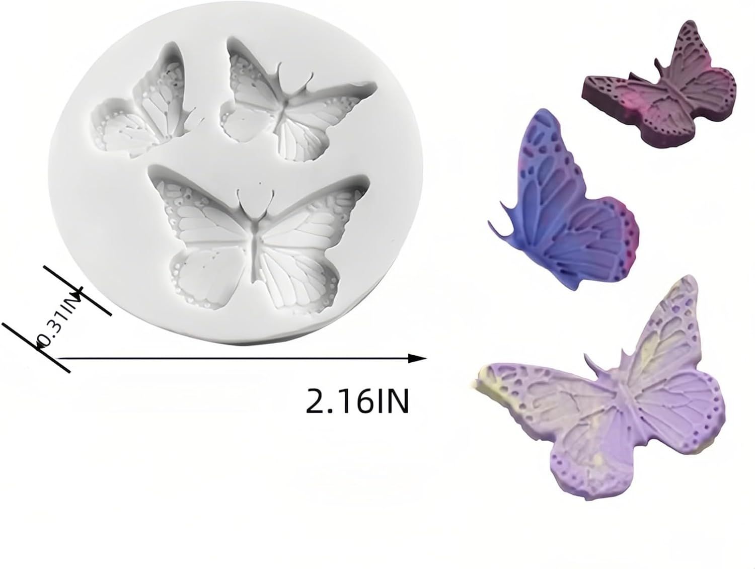 Reusable Butterfly Silicone Mold 5 Sizes - Baking Mold for Chocolate, Fondant, Resin Jewelry | Oven/Freezer Safe, Non-Stick Cake Decorations for Weddings, Gender Reveal & Keto Desserts - Image 5