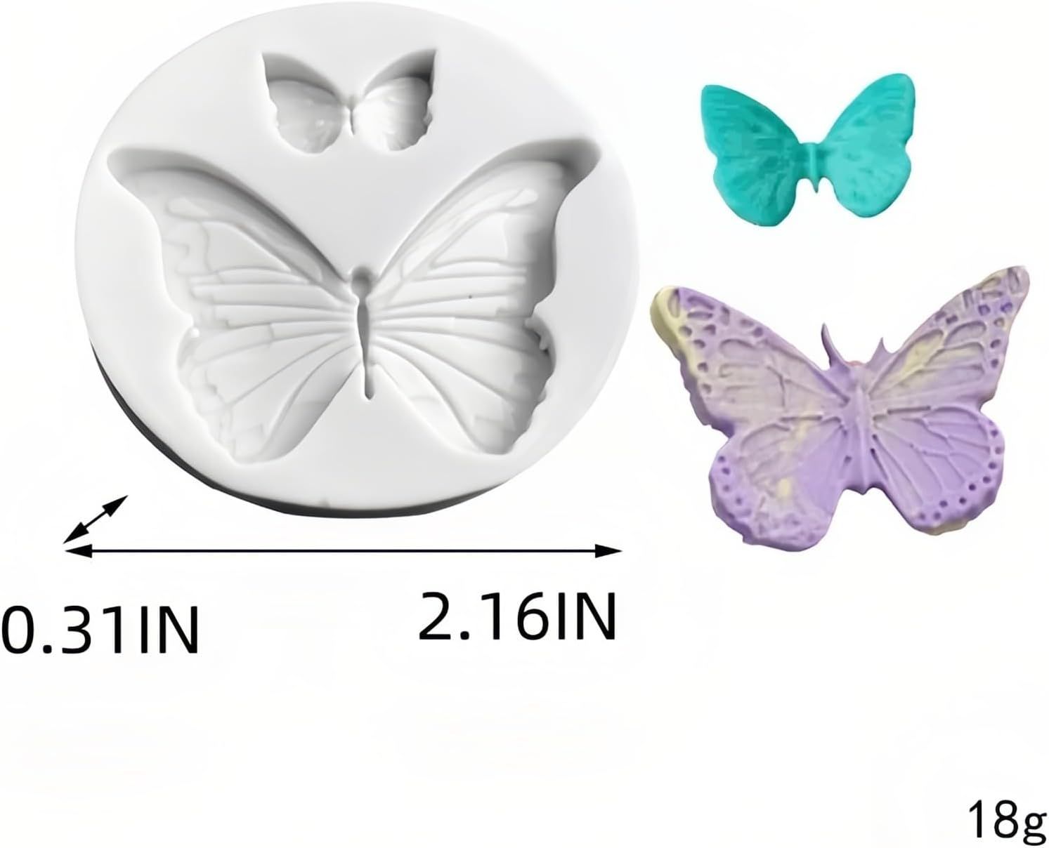 Reusable Butterfly Silicone Mold 5 Sizes - Baking Mold for Chocolate, Fondant, Resin Jewelry | Oven/Freezer Safe, Non-Stick Cake Decorations for Weddings, Gender Reveal & Keto Desserts - Image 6