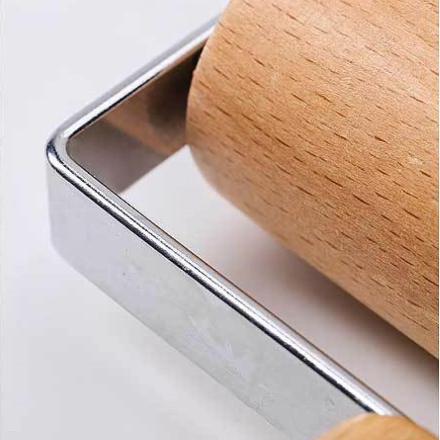 Stainless Steel & Beechwood Rolling Pin with Adjustable Thickness - Ergonomic Dumpling/Pasta Maker、Pizza, Kitchen Tool for Home Chefs, Dishwasher Safe & Rustproof Design (T) - Image 5