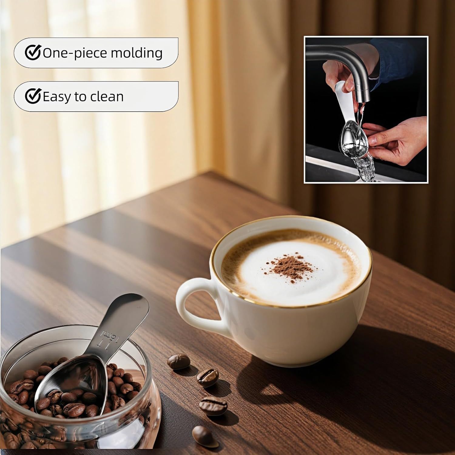 1 Tbsp(15ml) Coffee Scoop,Stainless Steel Measuring Spoons for Coffee,Protein Powder,Sugar,Easy Read Laser Engraved Mark,Short Handle Fits in Container,Rust-Resistant,Drop-Resistant (1T 15ml) - Image 7