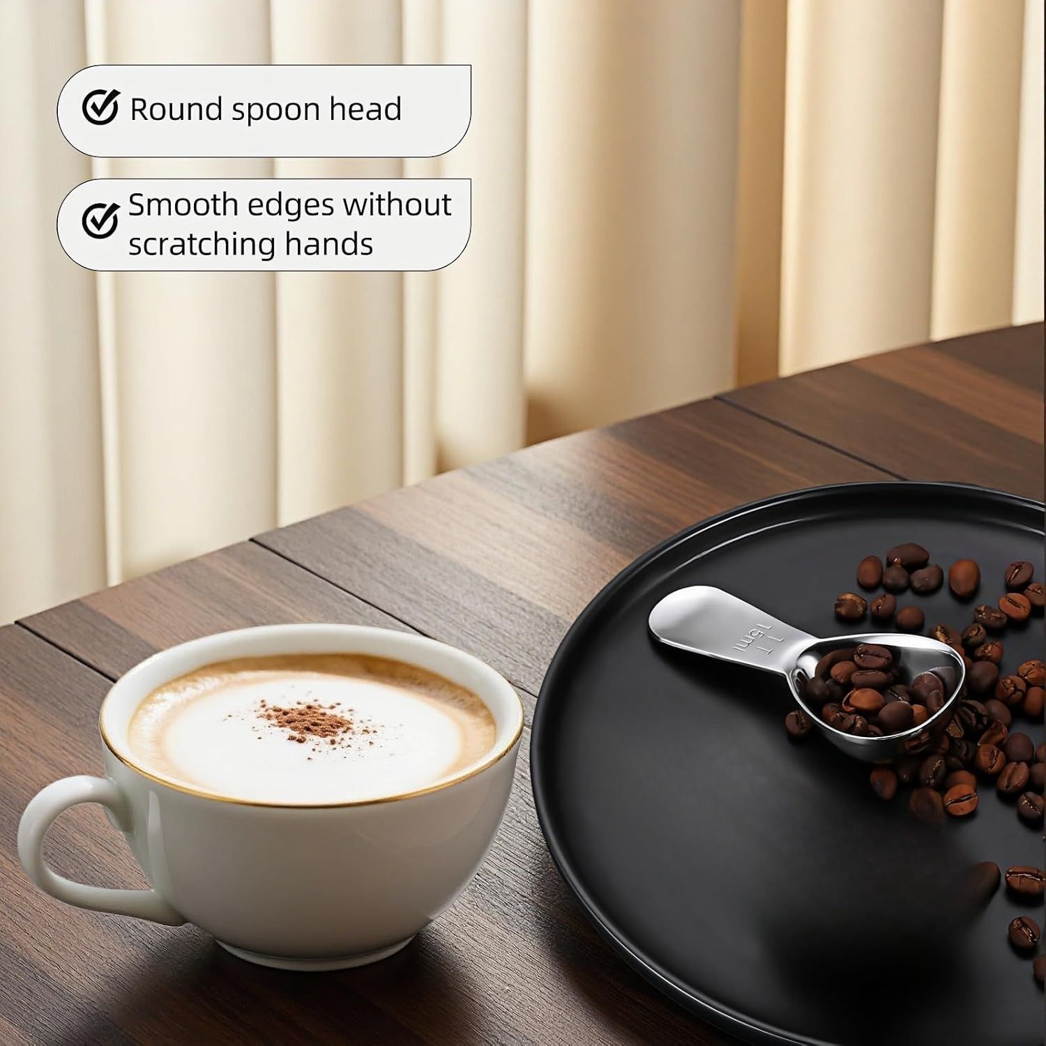 1 Tbsp(15ml) Coffee Scoop,Stainless Steel Measuring Spoons for Coffee,Protein Powder,Sugar,Easy Read Laser Engraved Mark,Short Handle Fits in Container,Rust-Resistant,Drop-Resistant (1T 15ml) - Image 8
