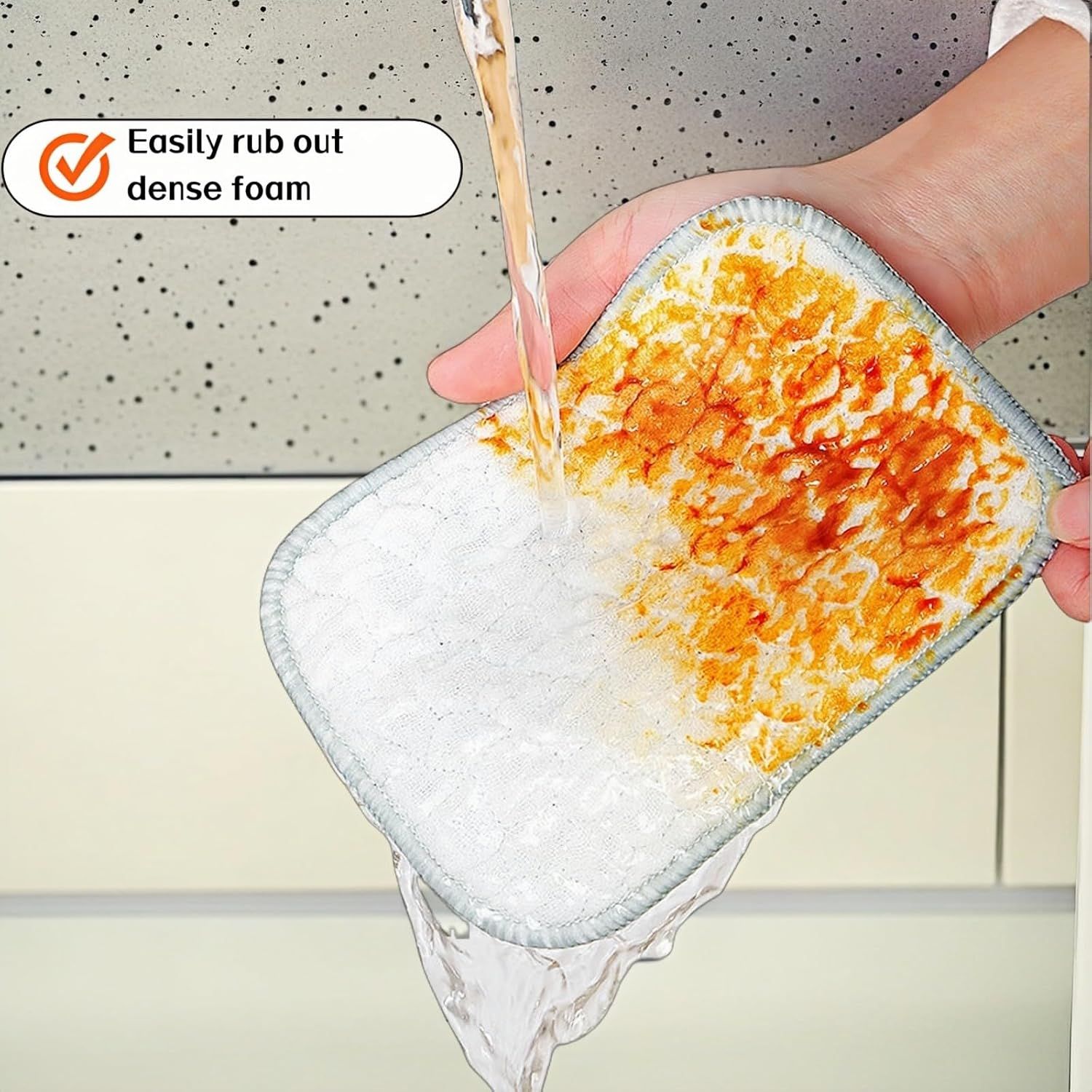 10Pack Scrubber Sponge for Dishes, Pans & Grease - Dual-Side Non-Scratch, Super Absorbent, Heat Resistant - Strong Cleaning Power for Kitchen, Glass, Stove (Color Random) - Image 2
