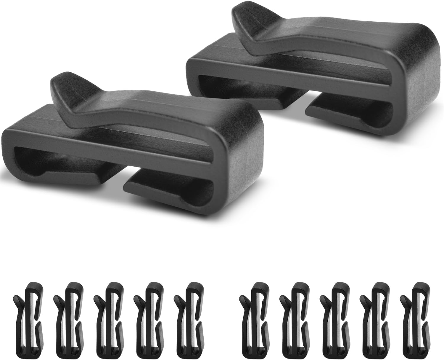 CooBigo Plastic Webbing Ending Clip, Tactical Molle Belt Clip Hook, Hiking Camping Backpack Helmet Goggle Webbing Clip - Image 1