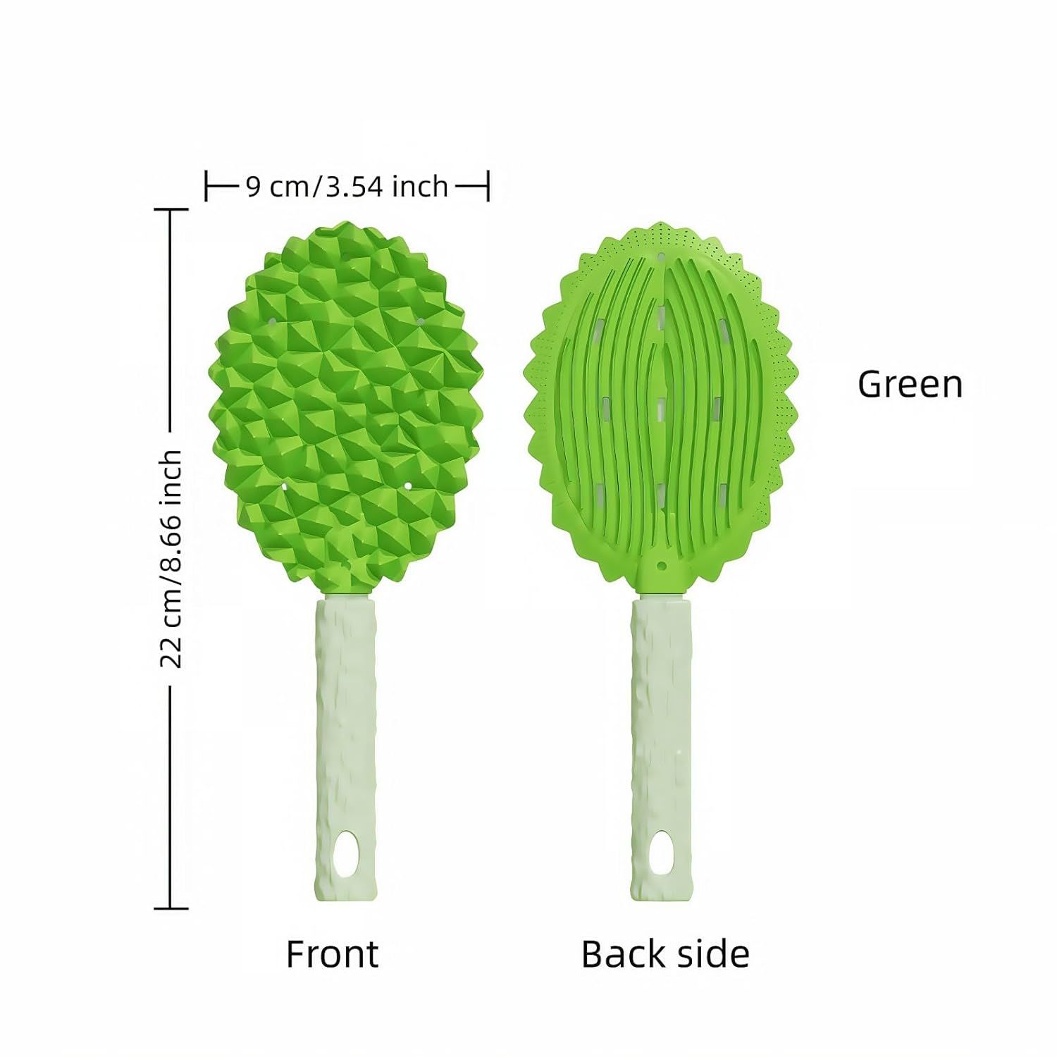Pet Durian Massage Comb, Dual-Sided Cat Dog Grooming Tool with Back Scraping Teeth, Green, 8.66 inch - Image 4