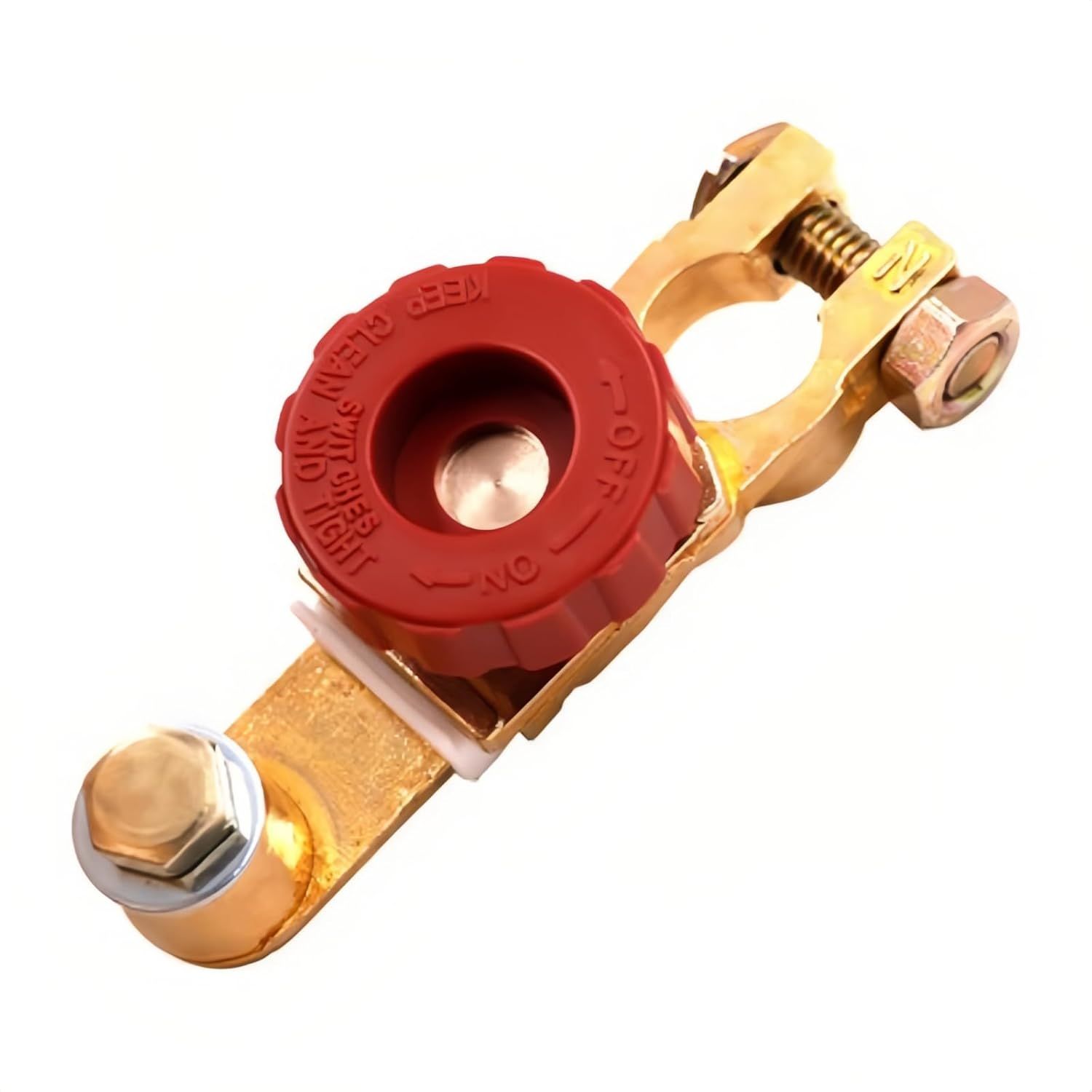 Top Post Battery Disconnect Switch 12V 125A Heavy Duty Brass Marine Car Truck RV Boat Anti-Corrosion Quick Release Knob for Battery Saver 0.59-0.67
