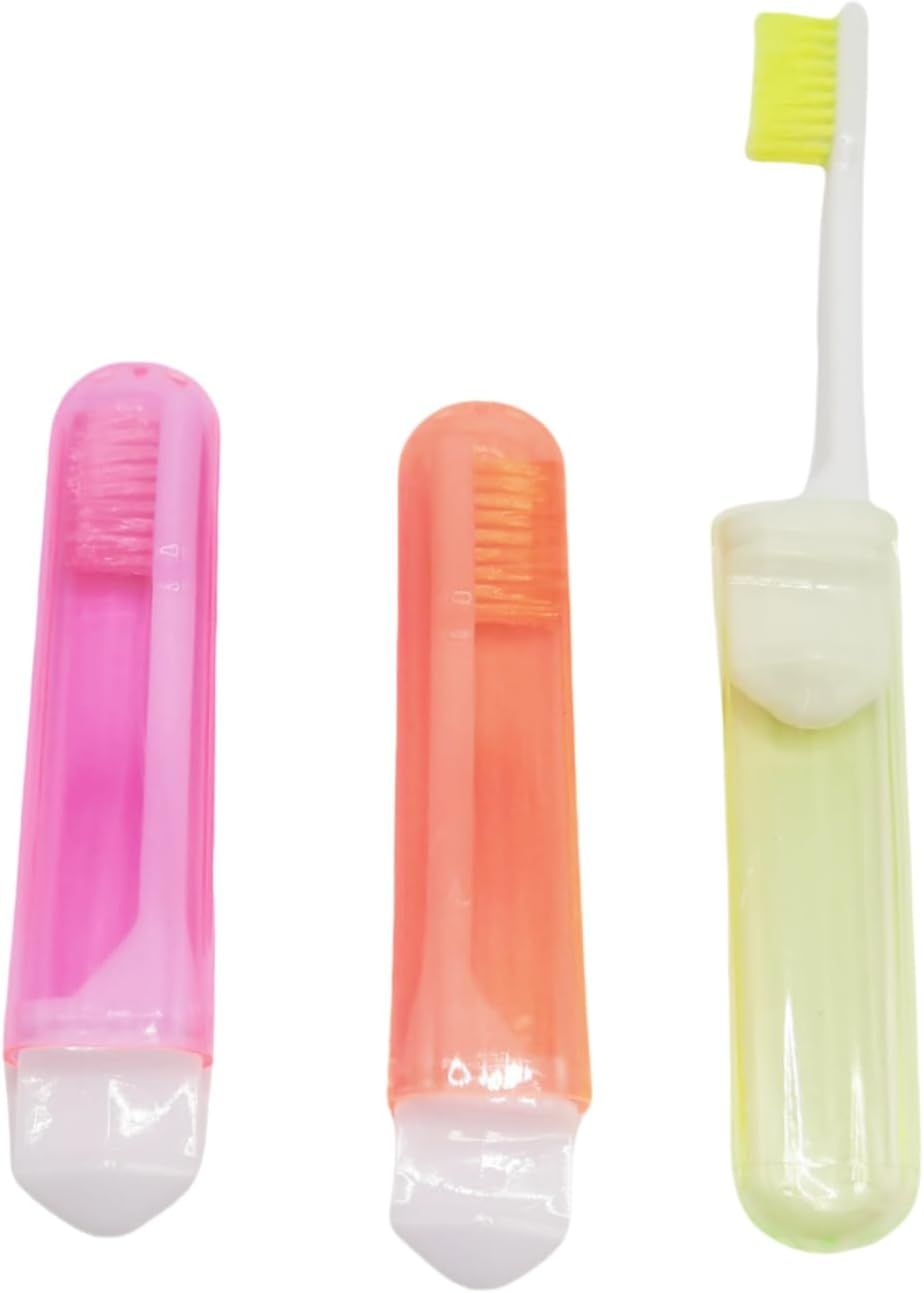 Travel Toothbrush Set for Family - 3 Mini Foldable Toothbrushes with Detachable Heads, Compact 4.53