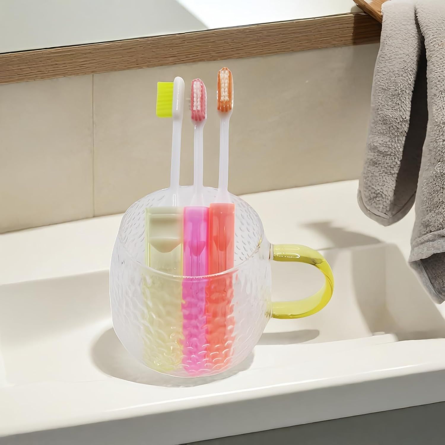 Travel Toothbrush Set for Family - 3 Mini Foldable Toothbrushes with Detachable Heads, Compact 4.53
