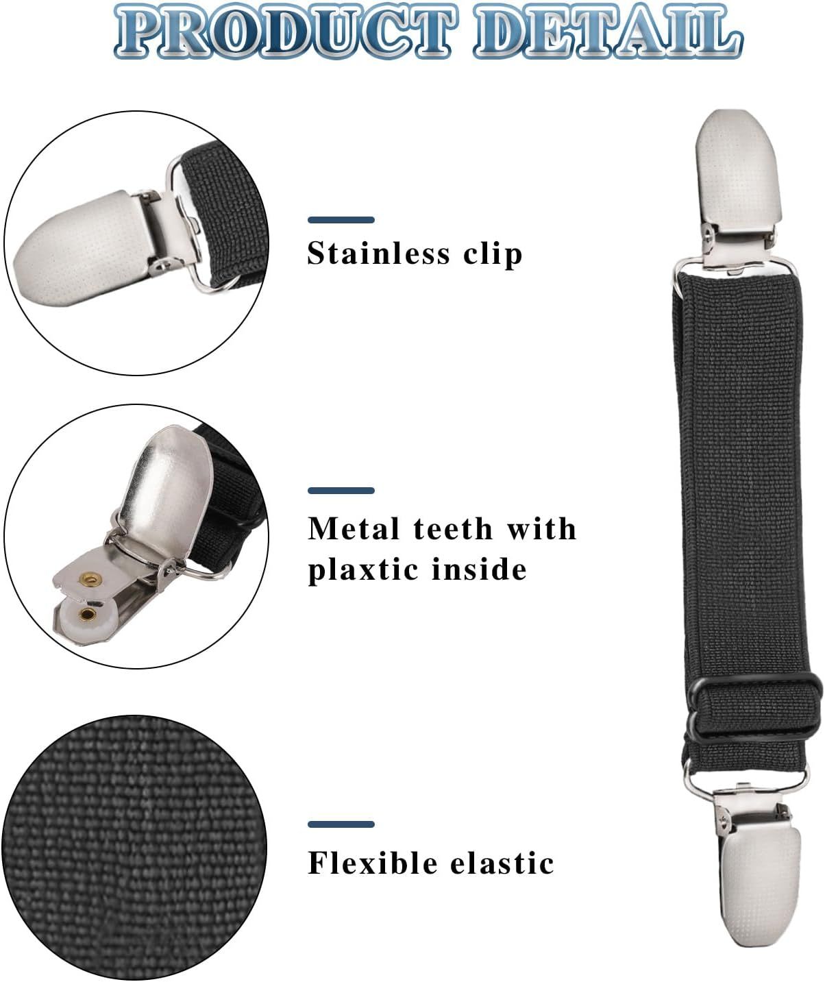 6 Pcs Adjustable Hip Elastic Belt, Elastic Band for Sewing Pant Waist Tightener Pant Belt Clip Women Men Back Cinch for Jeans Pants Dresses - Image 3