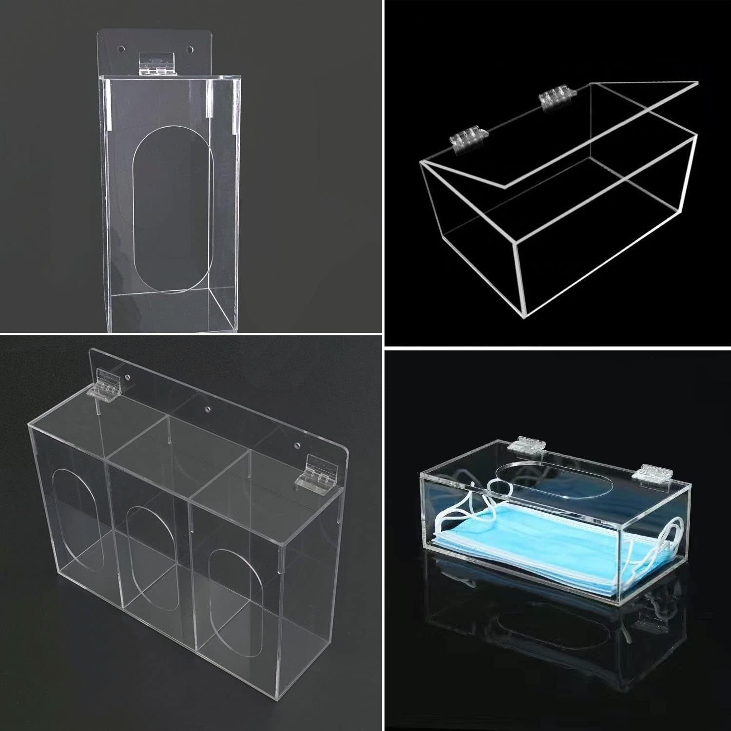 12 Pcs 35x25 mm Mini Transparent Acrylic Hinge Self-Adhesive Small Hinges Folding Hinge, Clear Plastic Hinges for Glass, Crafts, Aquarium Lid, Cabinet, Furniture, Display Stand - Image 5