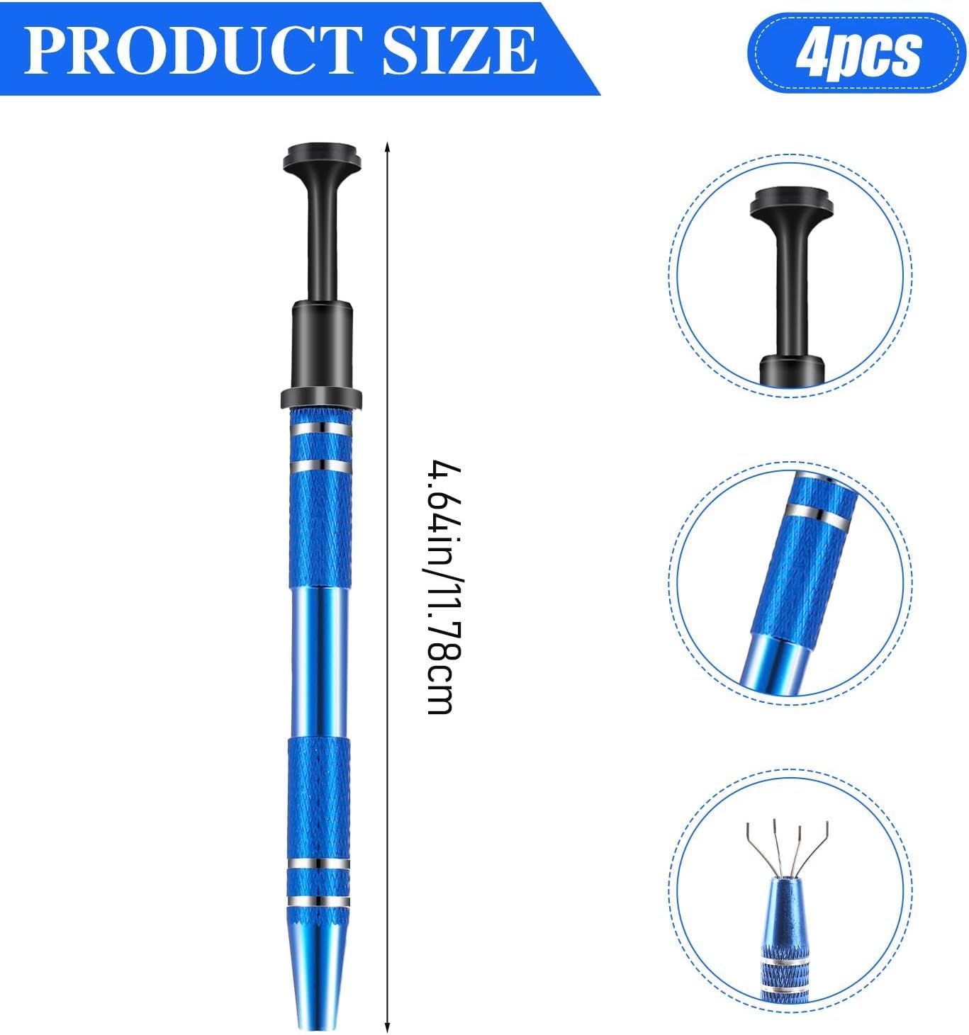 4Pcs 4 Prongs Jeweler's Pick Up Tool, Stainless Steel Piercing Ball Grabber Tools,4-Claw Pick up Tool for Small Parts Grabber for IC Chip Electronic Components Nails Clamping - Image 8
