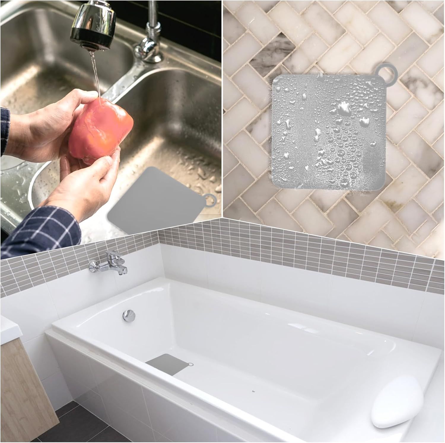 2 Pieces Silicone Tub Stopper Shower Drain Cover Floor Drain Anti-Odor Mat Shower Silica Gel Drain Plugs Bathtub Drain Cover Sewer Deodorization Floor Drain Mat for Kitchen, Bathroom and Laundry - Image 4