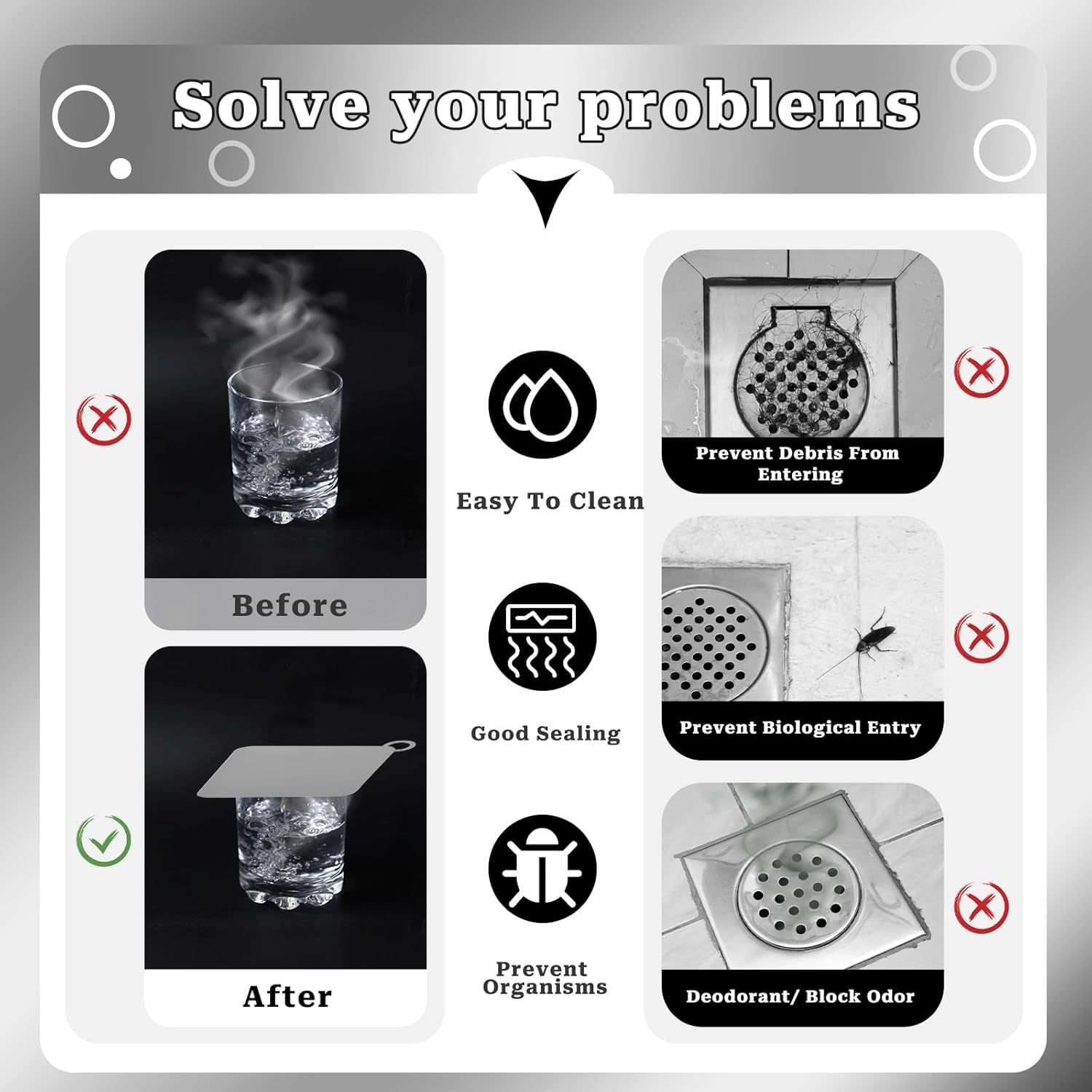 2 Pieces Silicone Tub Stopper Shower Drain Cover Floor Drain Anti-Odor Mat Shower Silica Gel Drain Plugs Bathtub Drain Cover Sewer Deodorization Floor Drain Mat for Kitchen, Bathroom and Laundry - Image 7