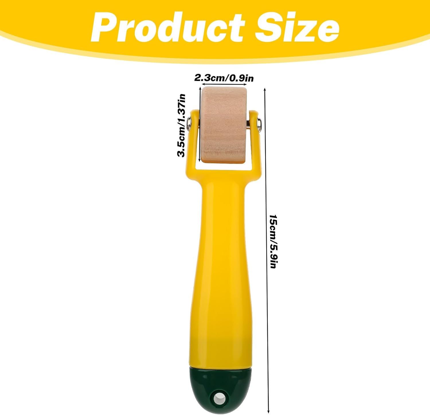 Quilting Seam Roller 2.3 cm Wallpaper Roller Seam Roller for Quilting Sewing Seam Roller Tool with Easy to Grip Handle for Print, Ink, Home Decoration - Image 2