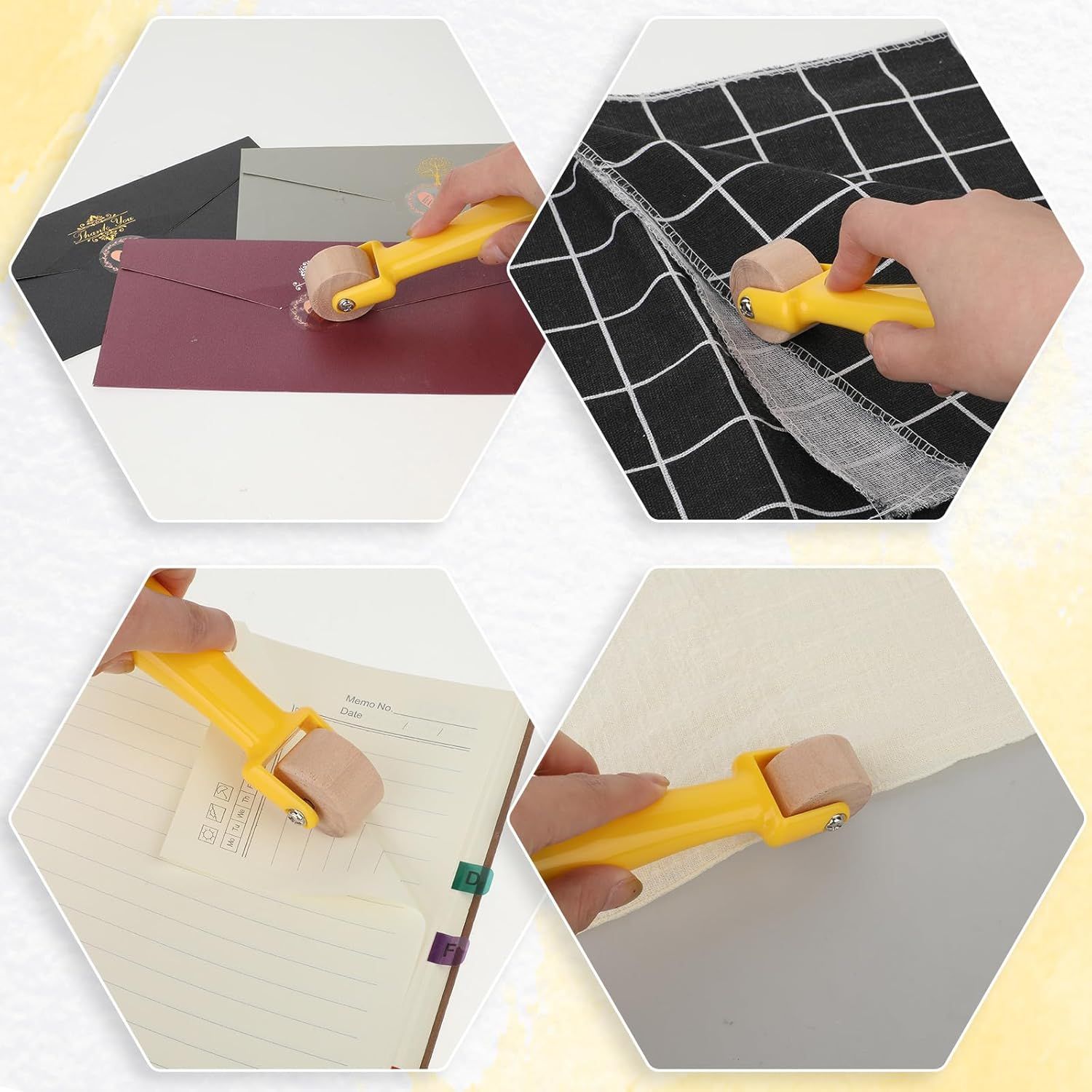 Quilting Seam Roller 2.3 cm Wallpaper Roller Seam Roller for Quilting Sewing Seam Roller Tool with Easy to Grip Handle for Print, Ink, Home Decoration - Image 4