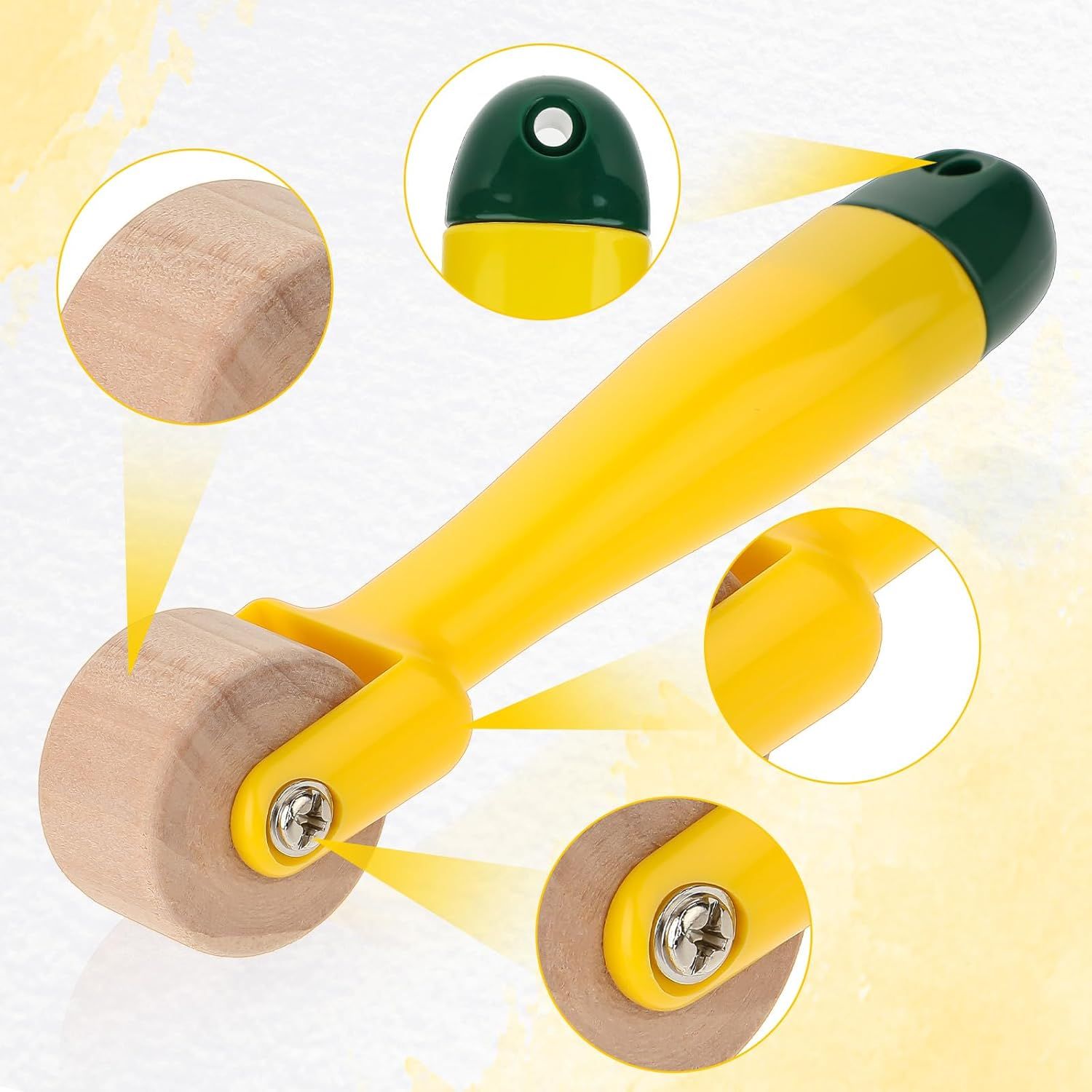 Quilting Seam Roller 2.3 cm Wallpaper Roller Seam Roller for Quilting Sewing Seam Roller Tool with Easy to Grip Handle for Print, Ink, Home Decoration - Image 5