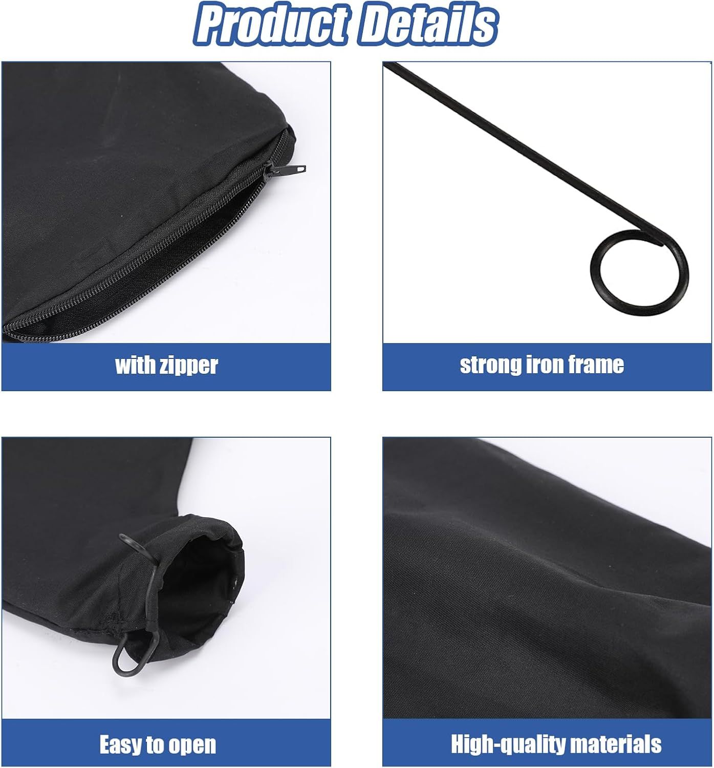 Table Saw Miter Dust Bag Black Dust Collection Bag for 255 Model with Zipper and Wired Adjustable Stand for Belt Sander Parts Diagonal Miter Saw Accessories - Image 5