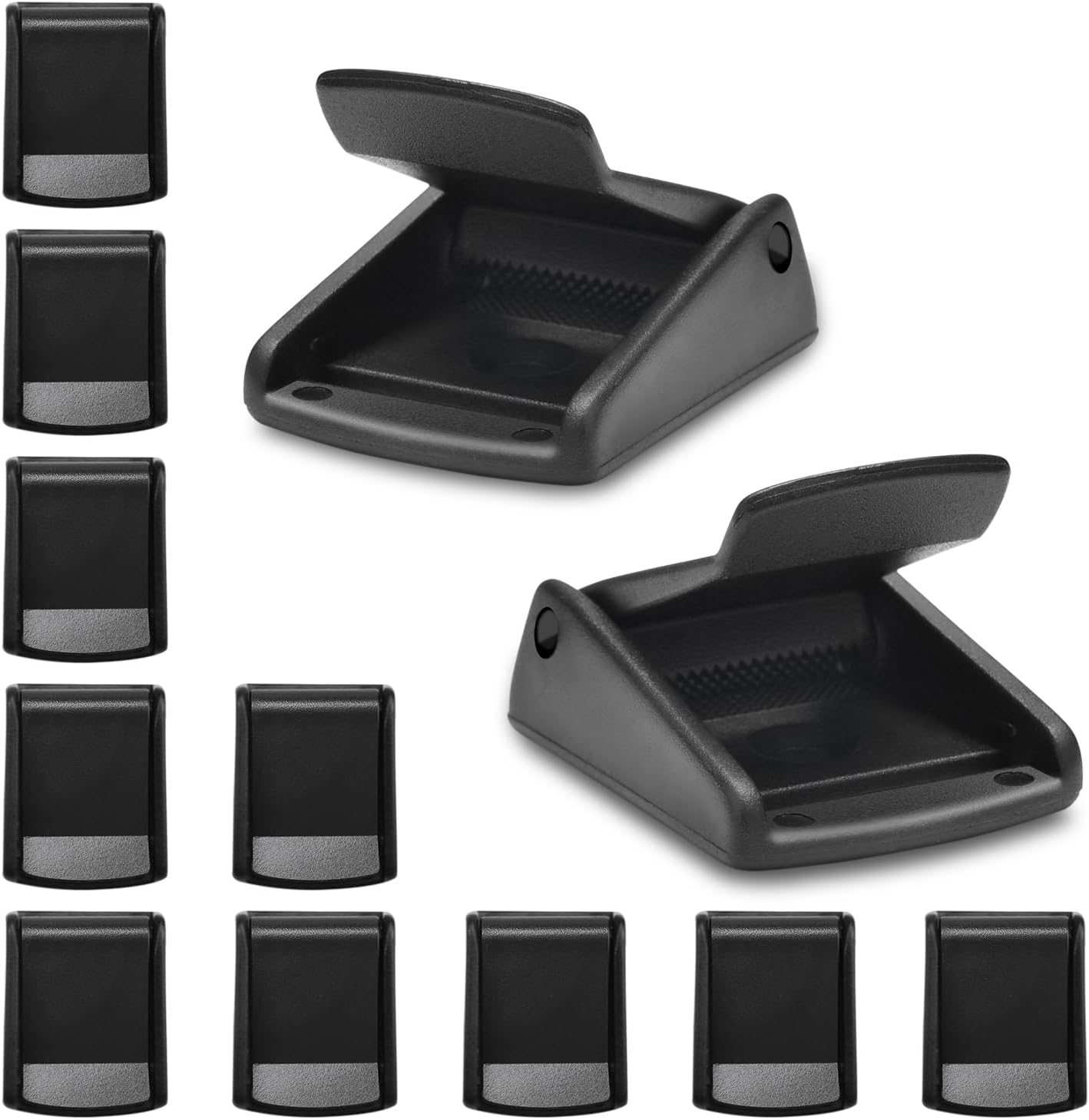 CooBigo 10Pack 1 Inch Black Cam Buckles, Plastic Toggle Buckle Clip for Pet Chest Vest, Car Roof Bag, Backpack Luggage Straps, Belt DIY Craft Accessories (25.5mm) - Image 1