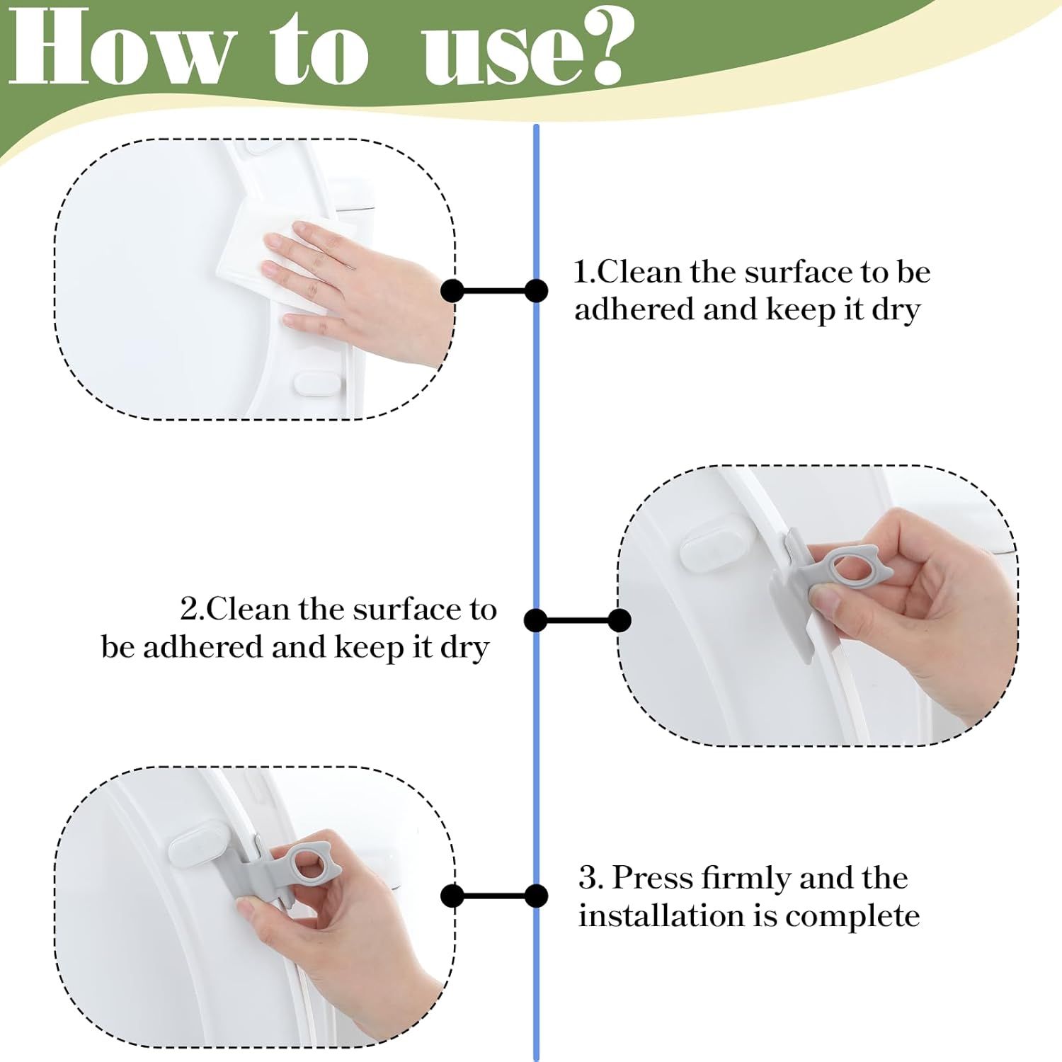 4 PCS Toilet Seat Lifter Tab, Silicone Toilet Seat Lid Lifter, Toilets Handle Tabs Can Avoid Touching the Toilets for Home Bathroom, Office, Hotel (White, Gray) - Image 4