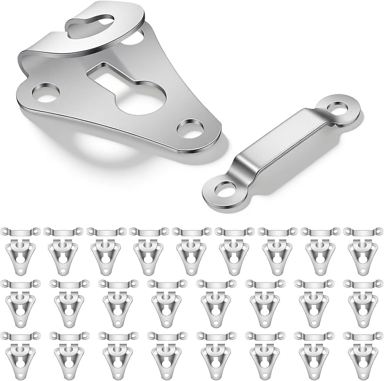 25 Set Hook and Eye Sewing Closures for Clothing, Metal Pant Hooks for Waist, Replacement Hook and Eye Closure, Sewing Belt Hooks for Pants, Waist, Bra, Jeans, Trouser Skirt, Dress, DIY Craft - Image 1