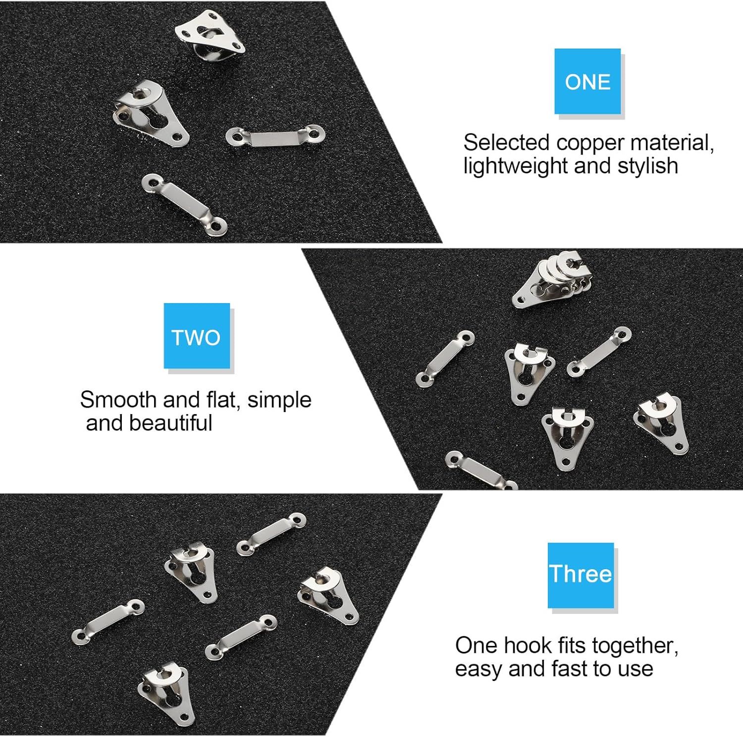 25 Set Hook and Eye Sewing Closures for Clothing, Metal Pant Hooks for Waist, Replacement Hook and Eye Closure, Sewing Belt Hooks for Pants, Waist, Bra, Jeans, Trouser Skirt, Dress, DIY Craft - Image 3