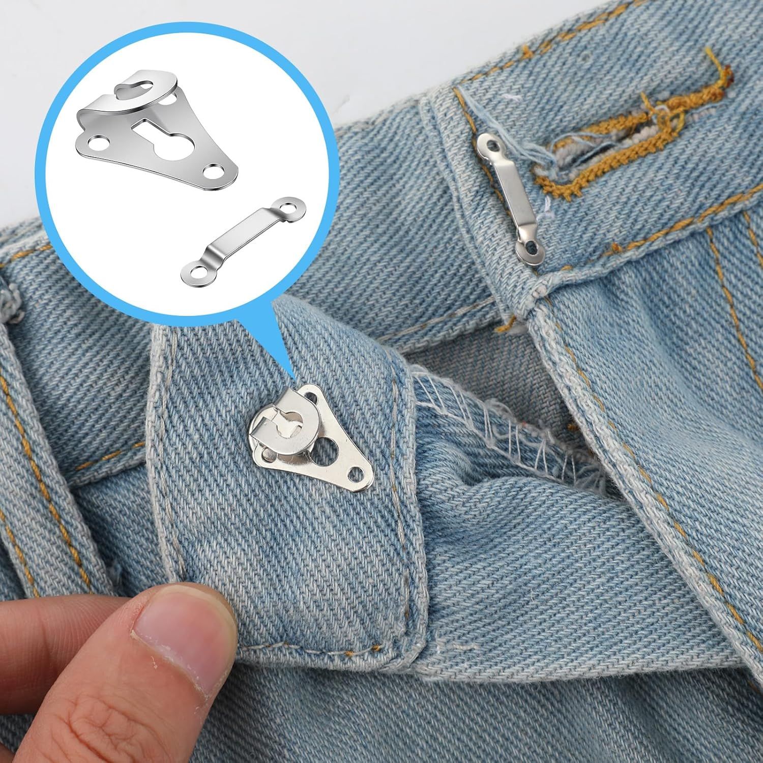 25 Set Hook and Eye Sewing Closures for Clothing, Metal Pant Hooks for Waist, Replacement Hook and Eye Closure, Sewing Belt Hooks for Pants, Waist, Bra, Jeans, Trouser Skirt, Dress, DIY Craft - Image 5