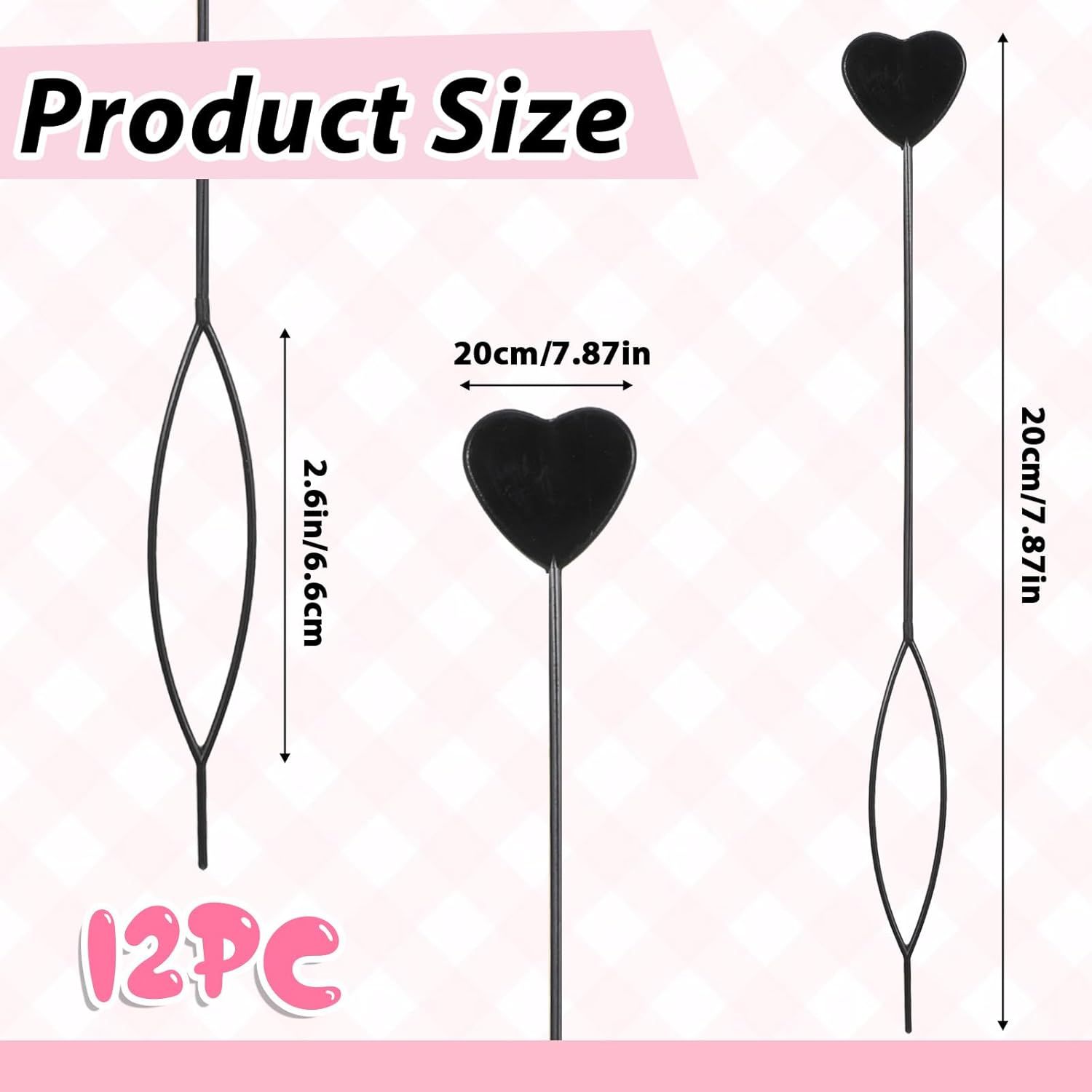12 PCS Quick Hair Beader Tool, Black Beaders for Braids, For Girls Women Ponytail Hair Styling Braiding Accessories Supplies - Image 2