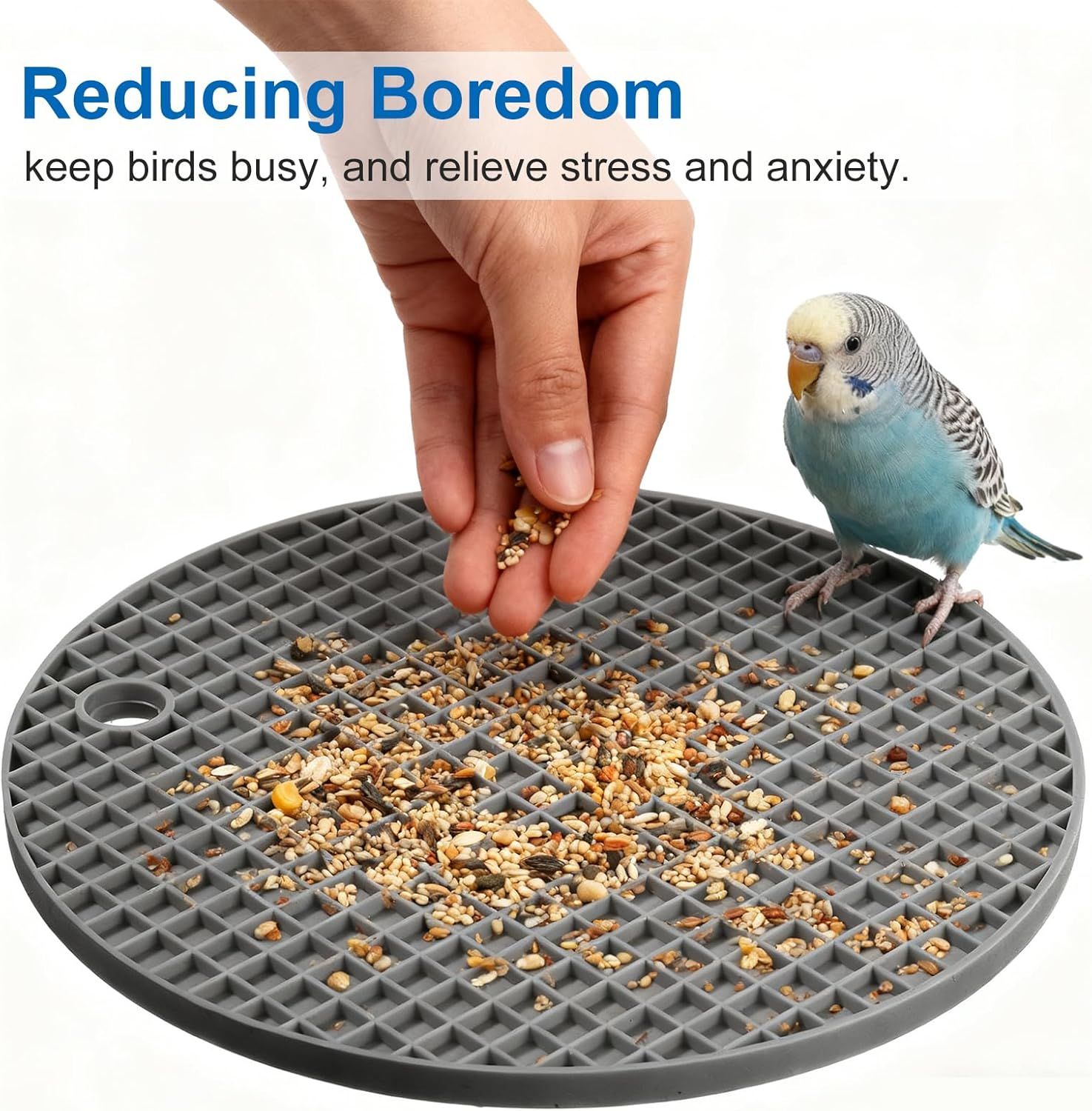 2 PCS Bird Foraging Toys, Soft Bird Slow Feeder Mats, Silicone Bird Foraging Mat, Interactive Foraging Birds Toys for Parakeet, Cockatiel, African Grey, Conure, Budgies - Image 6