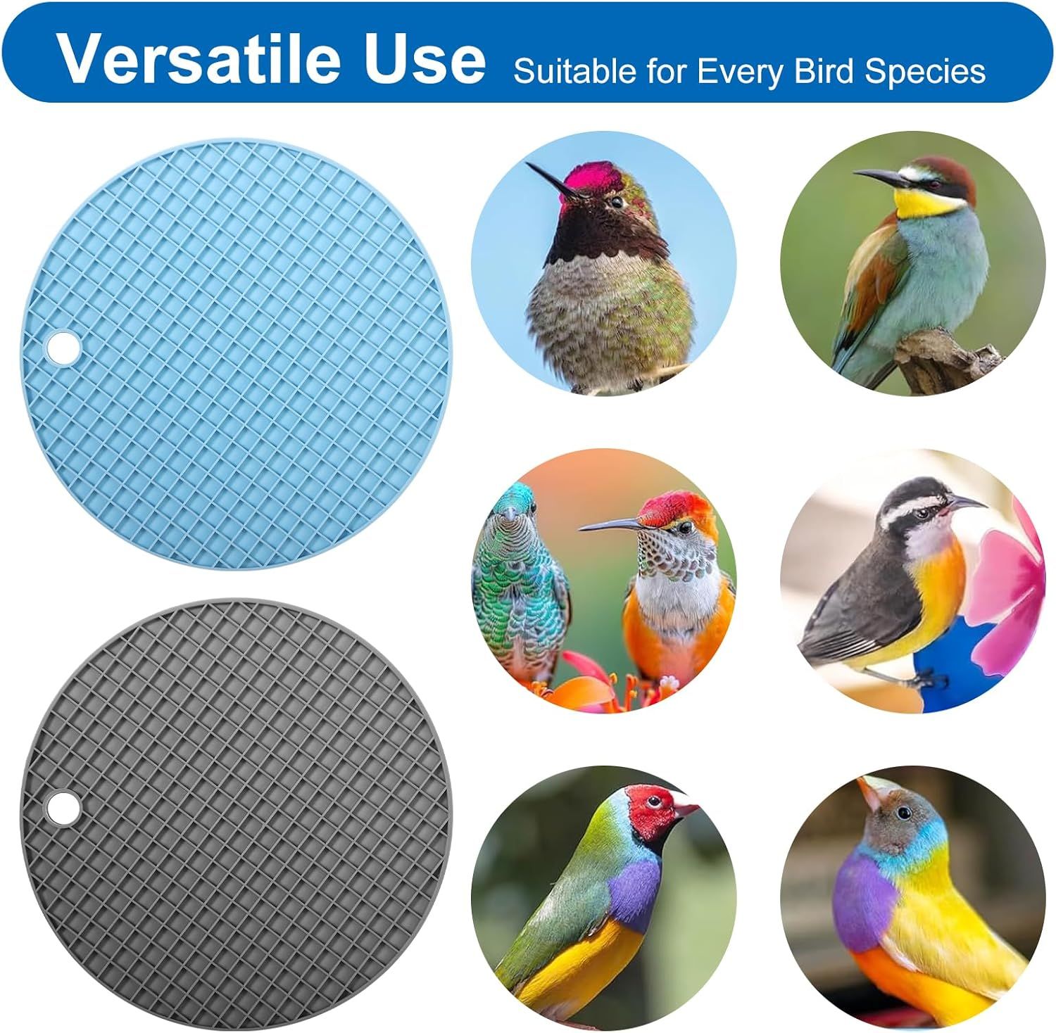 2 PCS Bird Foraging Toys, Soft Bird Slow Feeder Mats, Silicone Bird Foraging Mat, Interactive Foraging Birds Toys for Parakeet, Cockatiel, African Grey, Conure, Budgies - Image 7