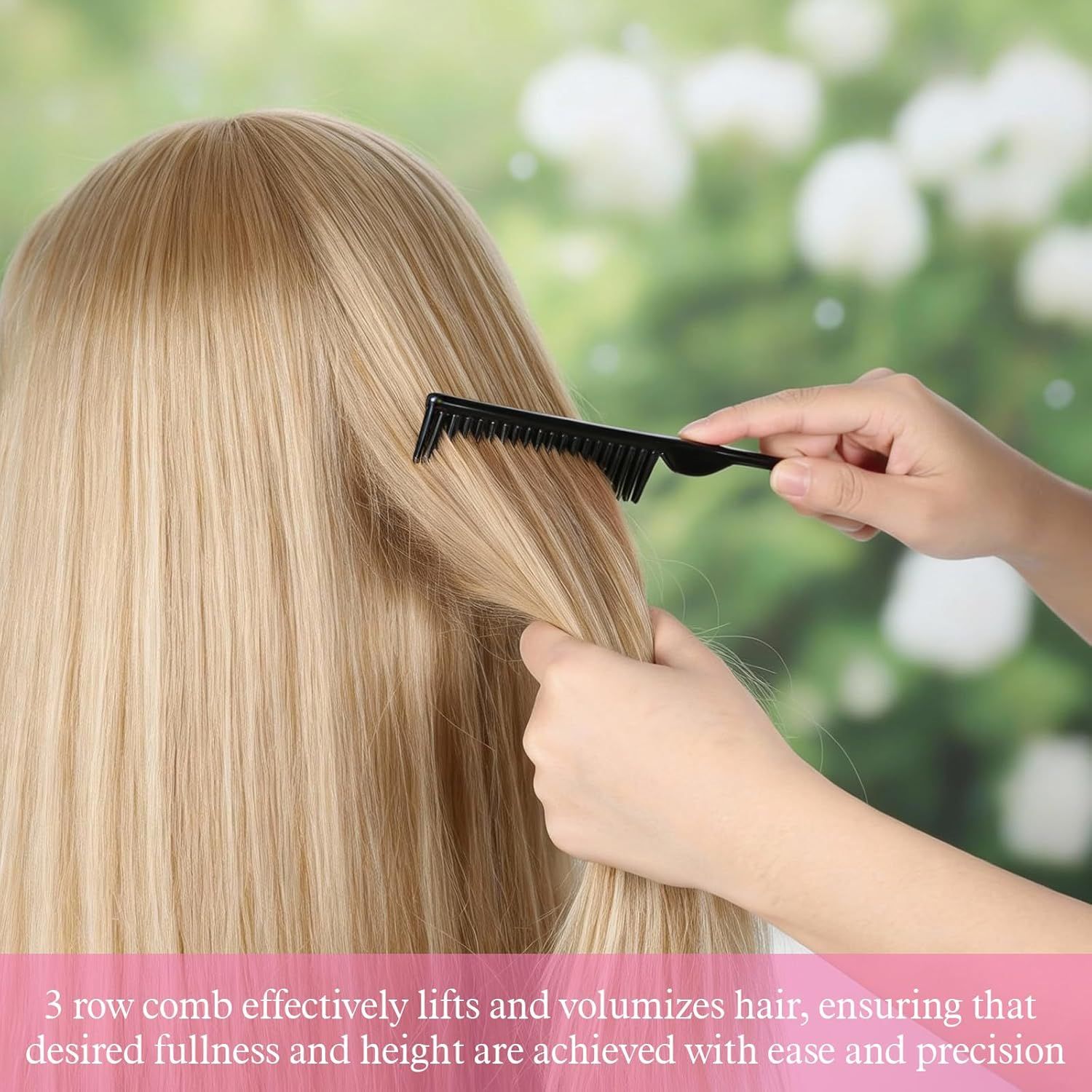 4 PCS Black 3 Row Comb for Natural Hair, The Unbraider Combs Tool for Braids, Three Row Comb for Women Men Detangling and Sectioning - Image 5