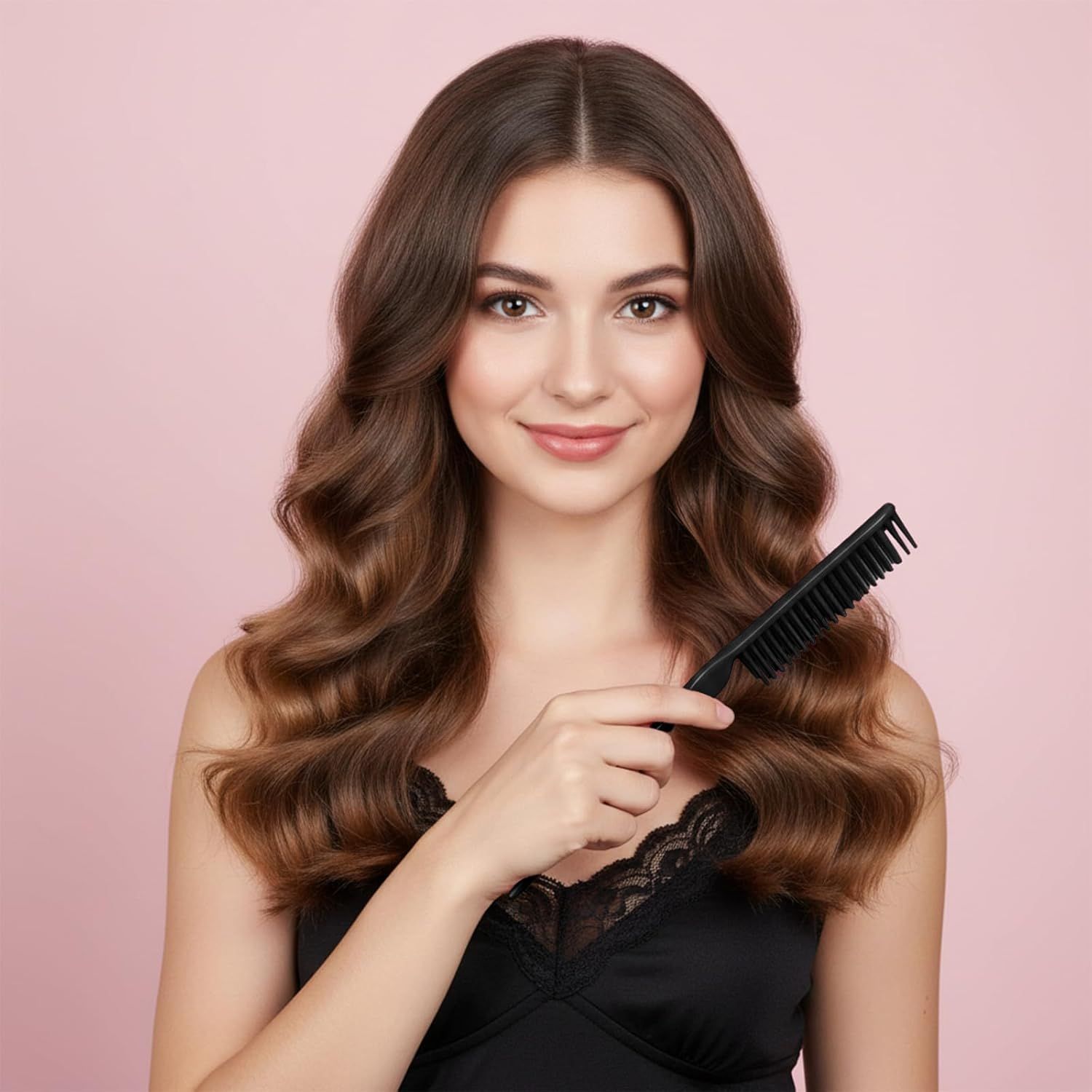 4 PCS Black 3 Row Comb for Natural Hair, The Unbraider Combs Tool for Braids, Three Row Comb for Women Men Detangling and Sectioning - Image 6